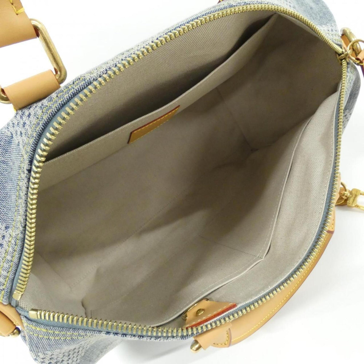Louis Vuitton Damier Blue Cotton Canvas Leather Handbag (Pre-Owned)