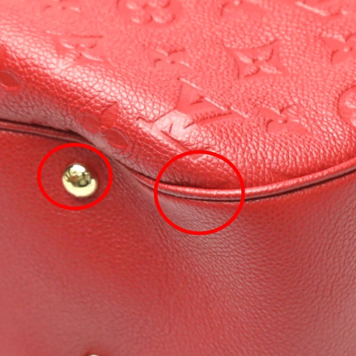 Louis Vuitton Red Color Monogram Empreinte Handbag (Pre-Owned)