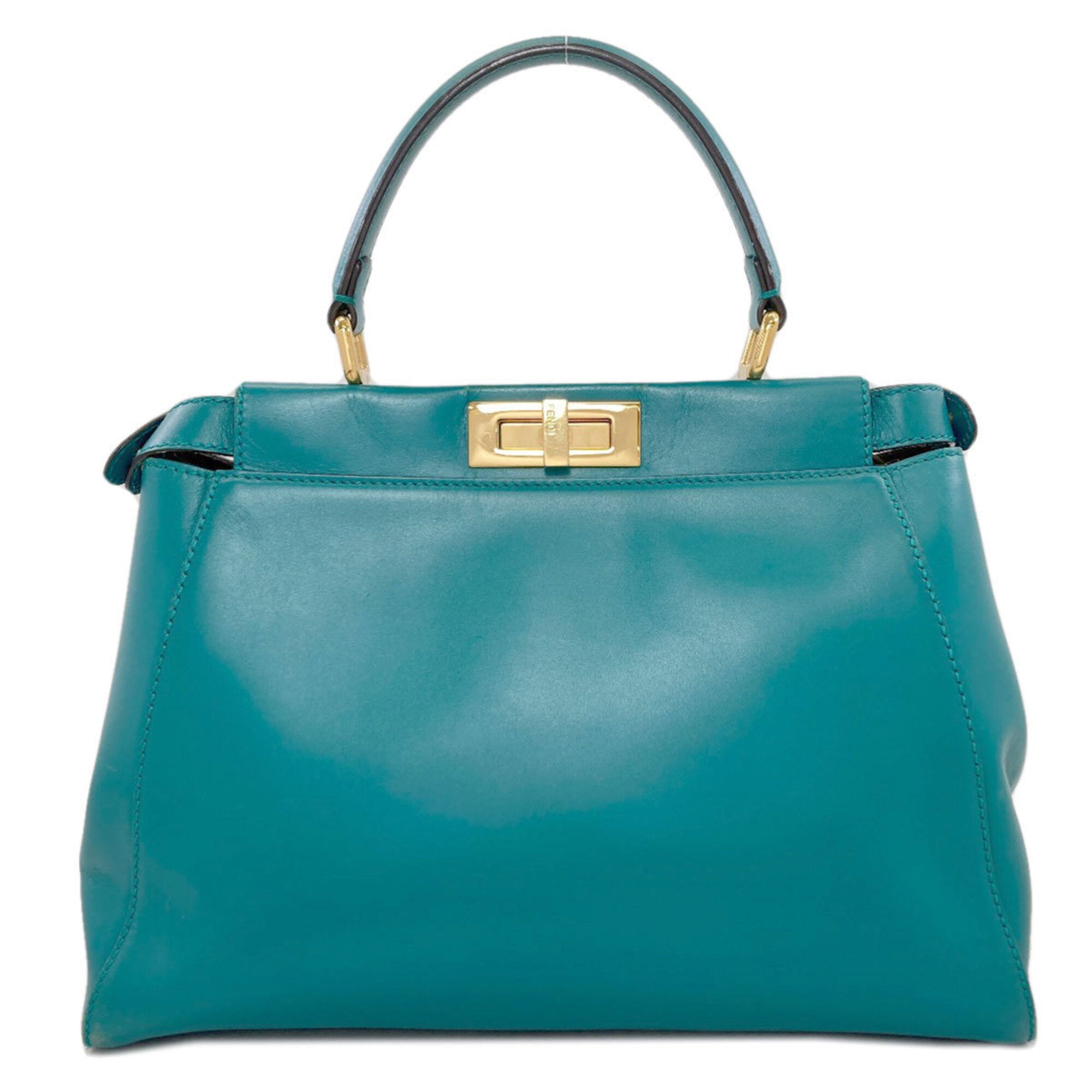 Fendi Turquoise Leather Handbag (Pre-Owned)