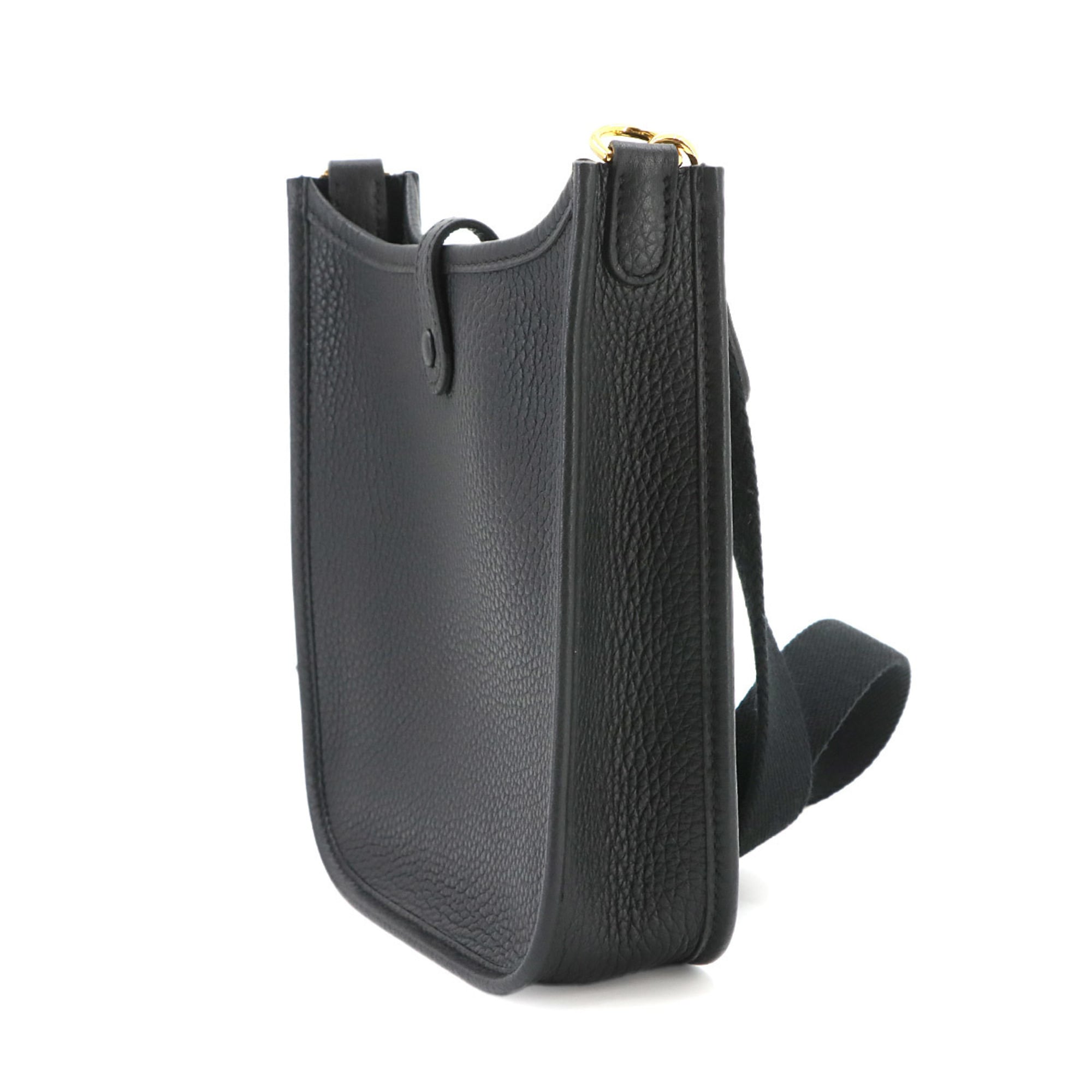 Hermes Black Taurillon Clemence Leather Shoulder Bag (Pre-Owned)
