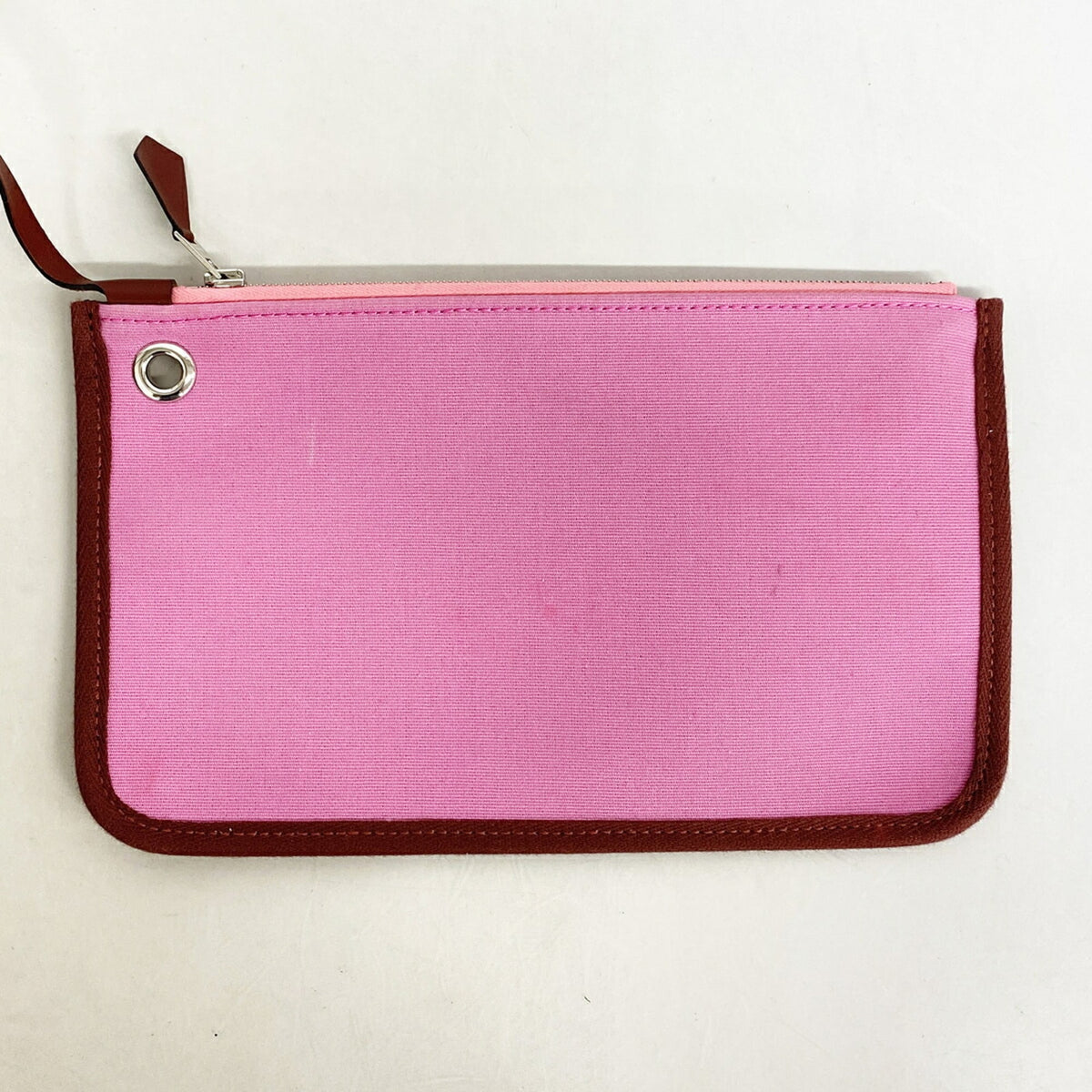 Hermes Red Color Toile Officier Handbag (Pre-Owned)