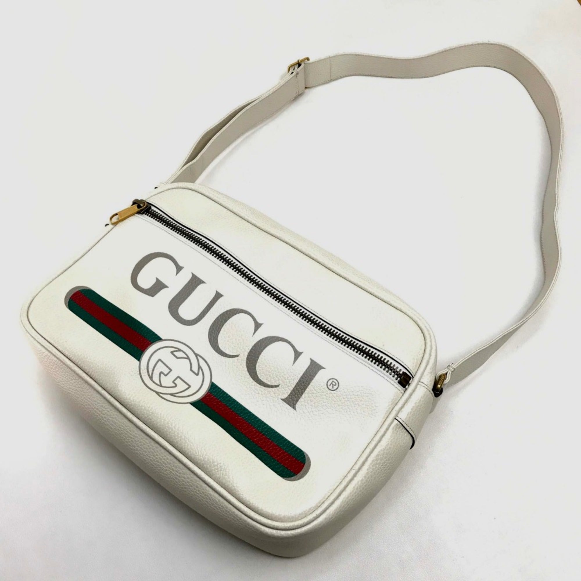 Gucci White Leather Shoulder Bag (Pre-Owned)
