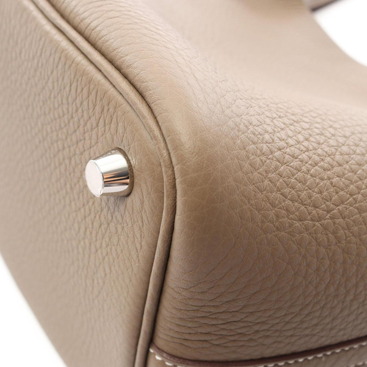 Hermes Etoupe Gray Gray Taurillon Clemence Leather Leather Handbag (Pre-Owned)