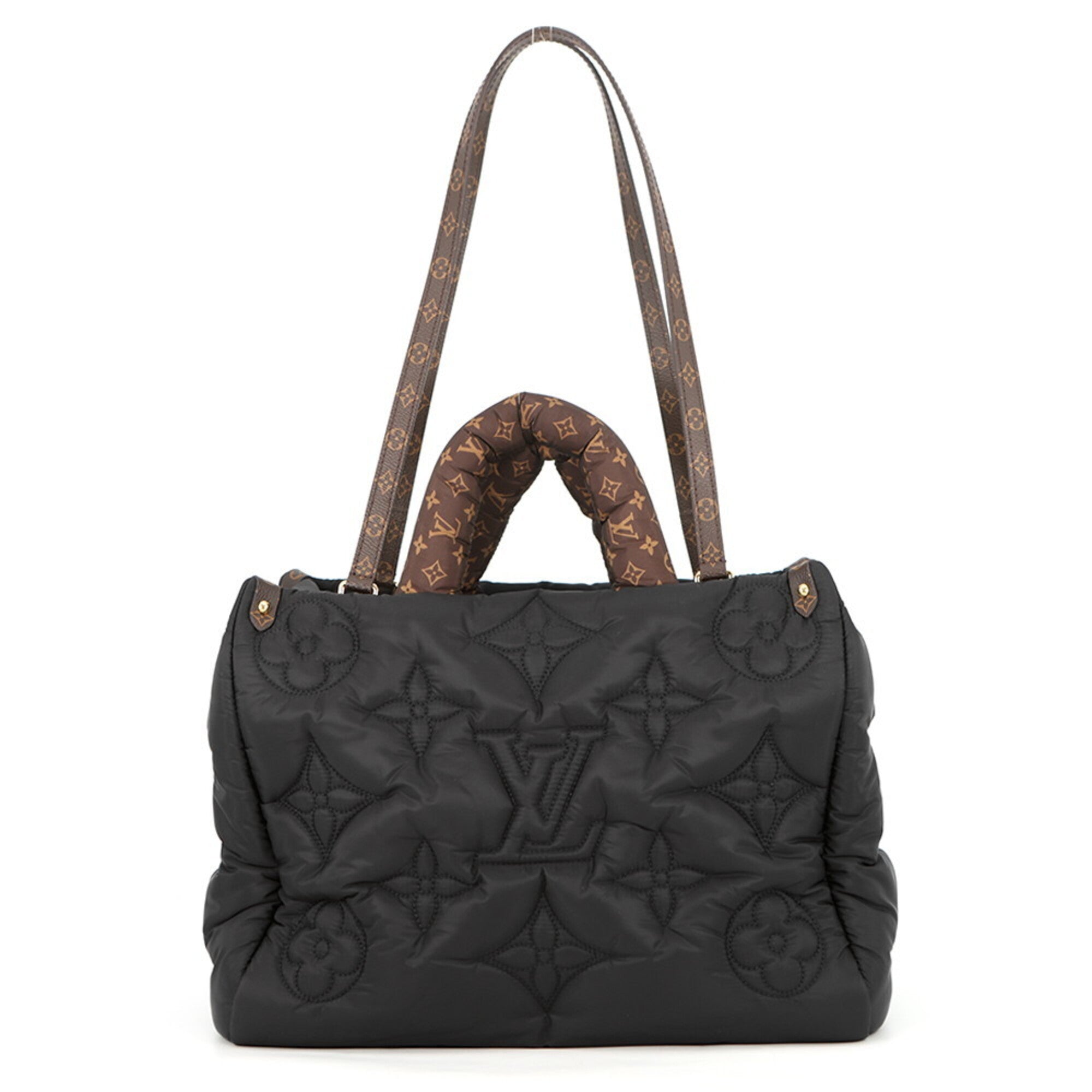 Louis Vuitton Black Noir Nylon Monogram Handbag Tote Bag (Pre-Owned)