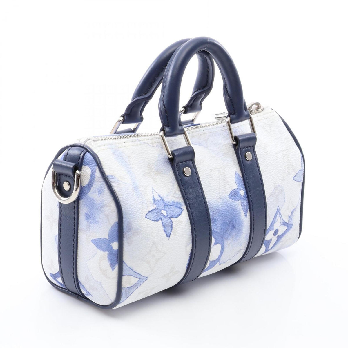 Louis Vuitton Multi-Color Navy White Pvc Coated Canvas Leather Handbag (Pre-Owned)