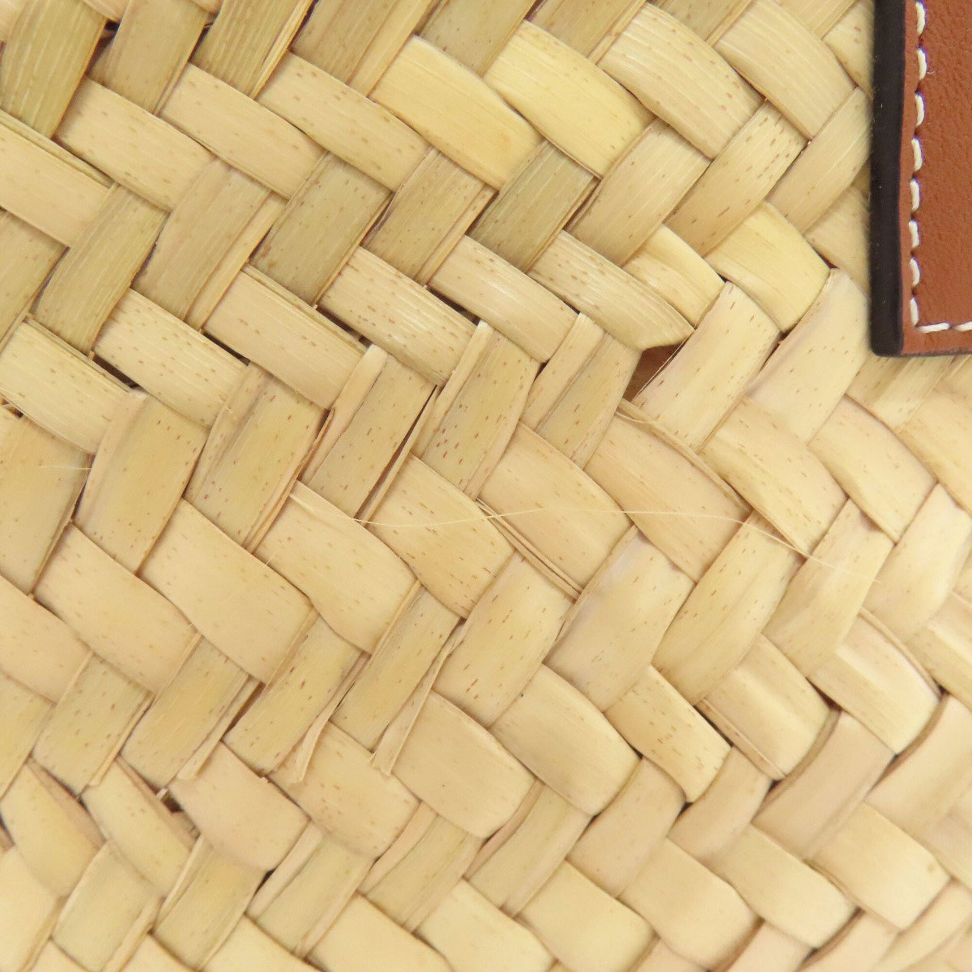 Loewe Beige Brown Raffia Basket Handbag (Pre-Owned)