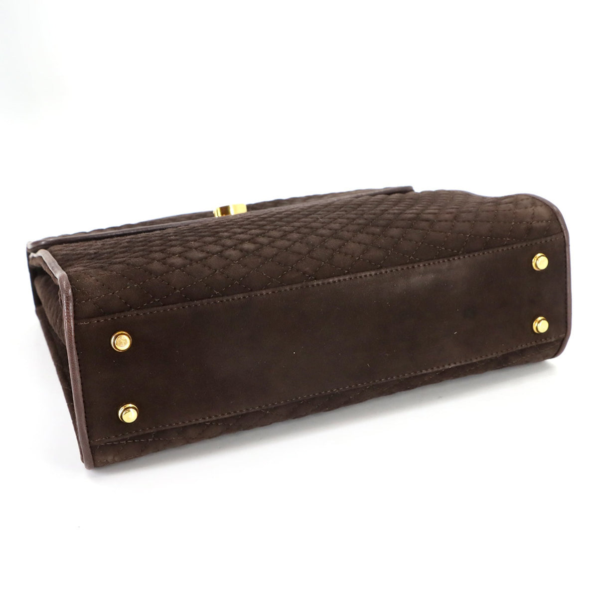 Bally Brown Suede Leather Handbag Shoulder Bag (Pre-Owned)