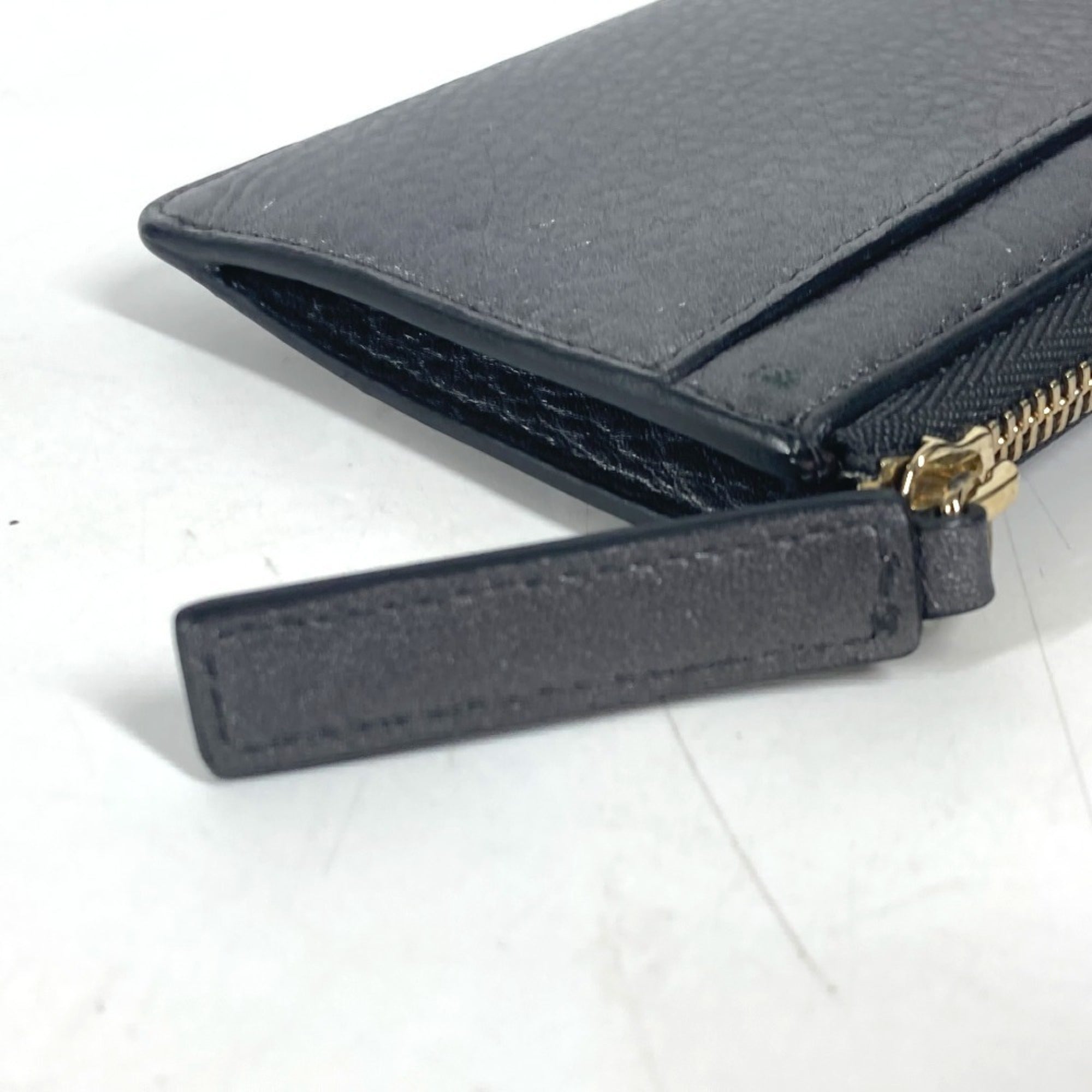 Bvlgari Black Leather Coin Purse/Coin Case (Pre-Owned)