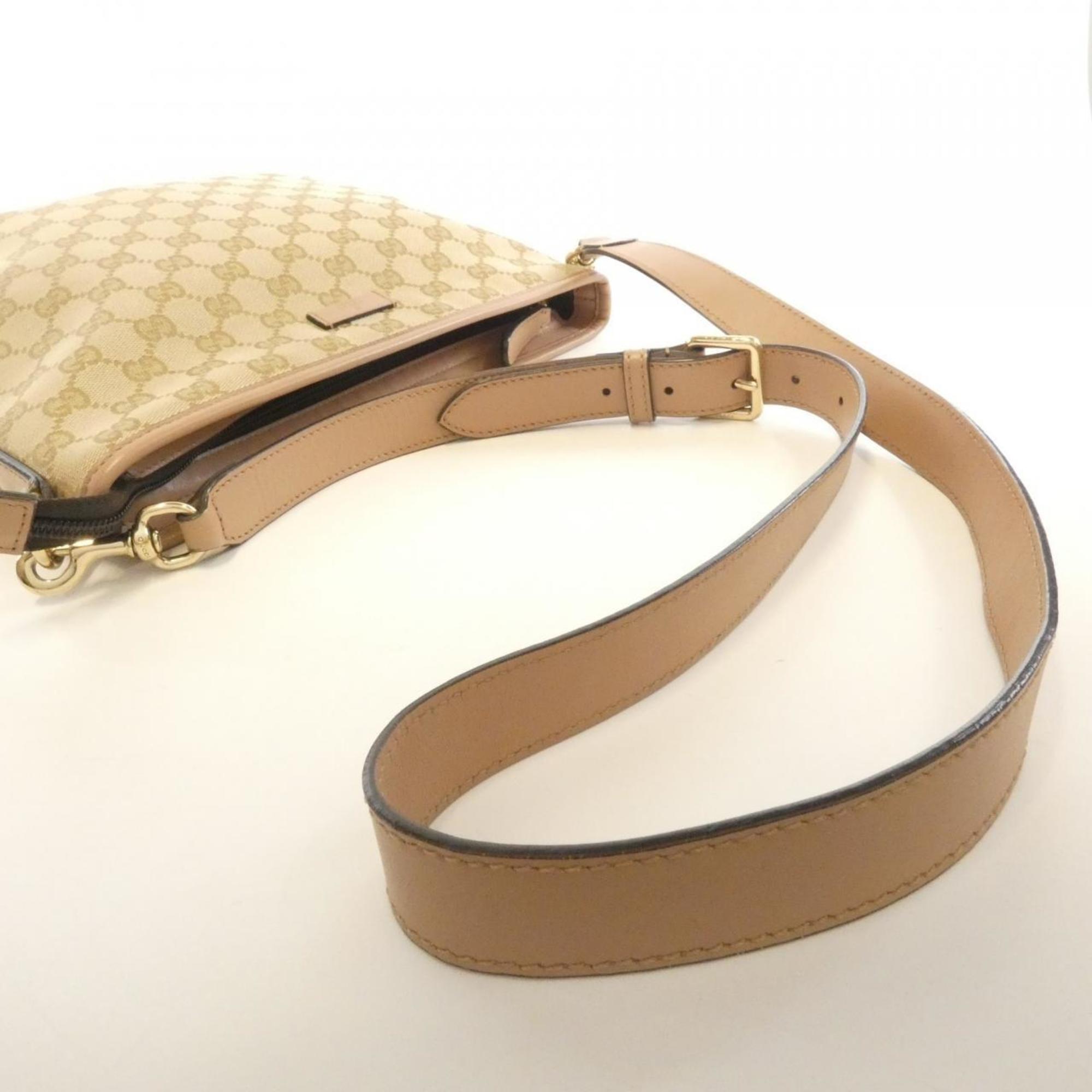 Gucci Gg Canvas Beige Pink Gg Canvas Shoulder Bag (Pre-Owned)