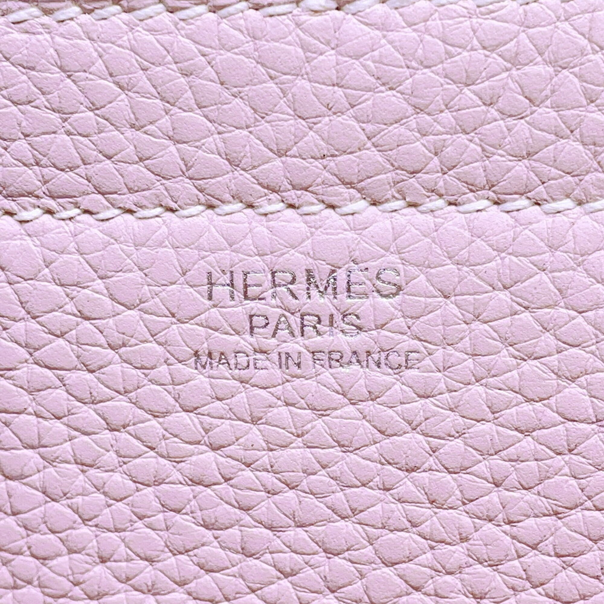 Hermes Light Pink Taurillon Clemence Leather Handbag Tote Bag (Pre-Owned)