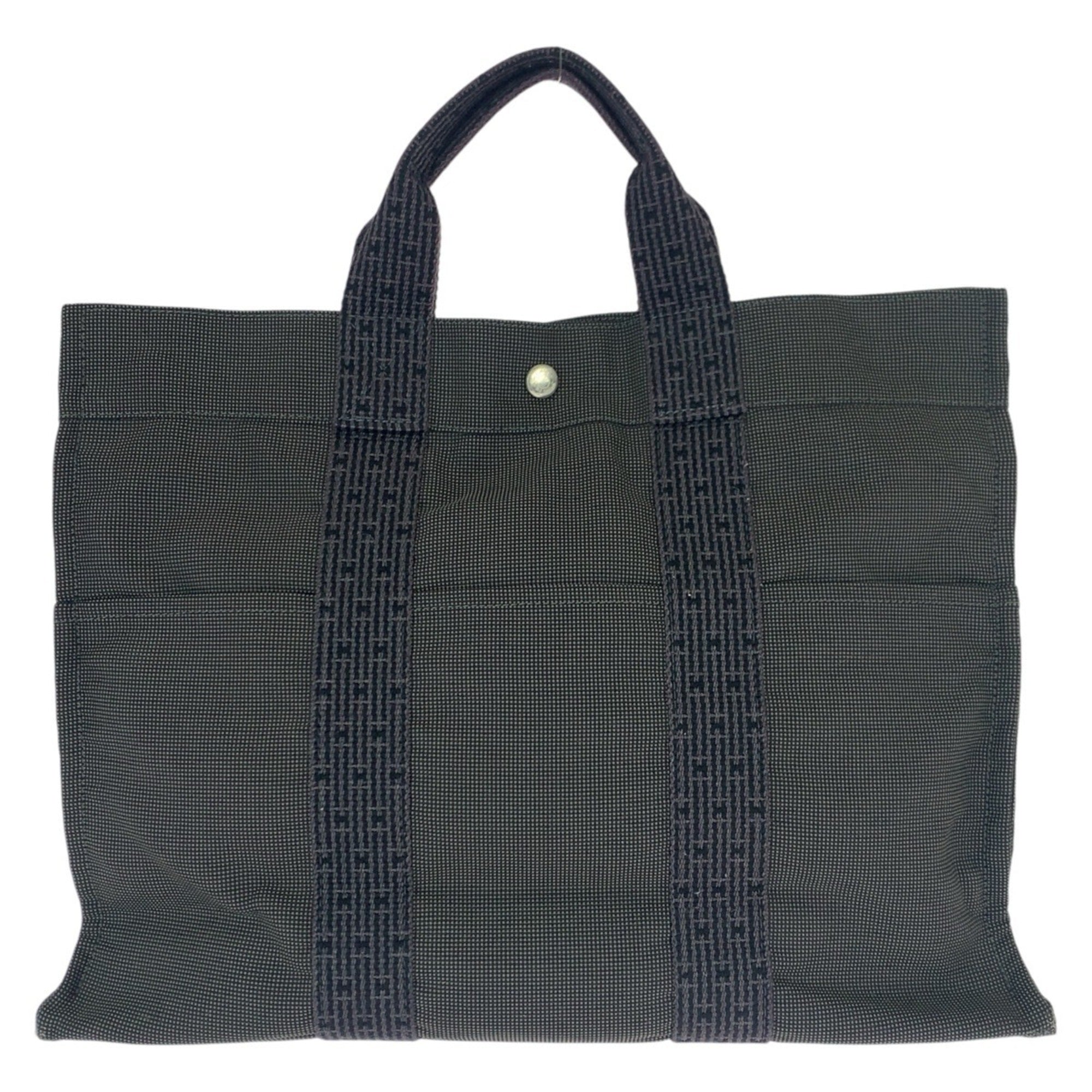 Hermes Gray Canvas Tote Bag (Pre-Owned)