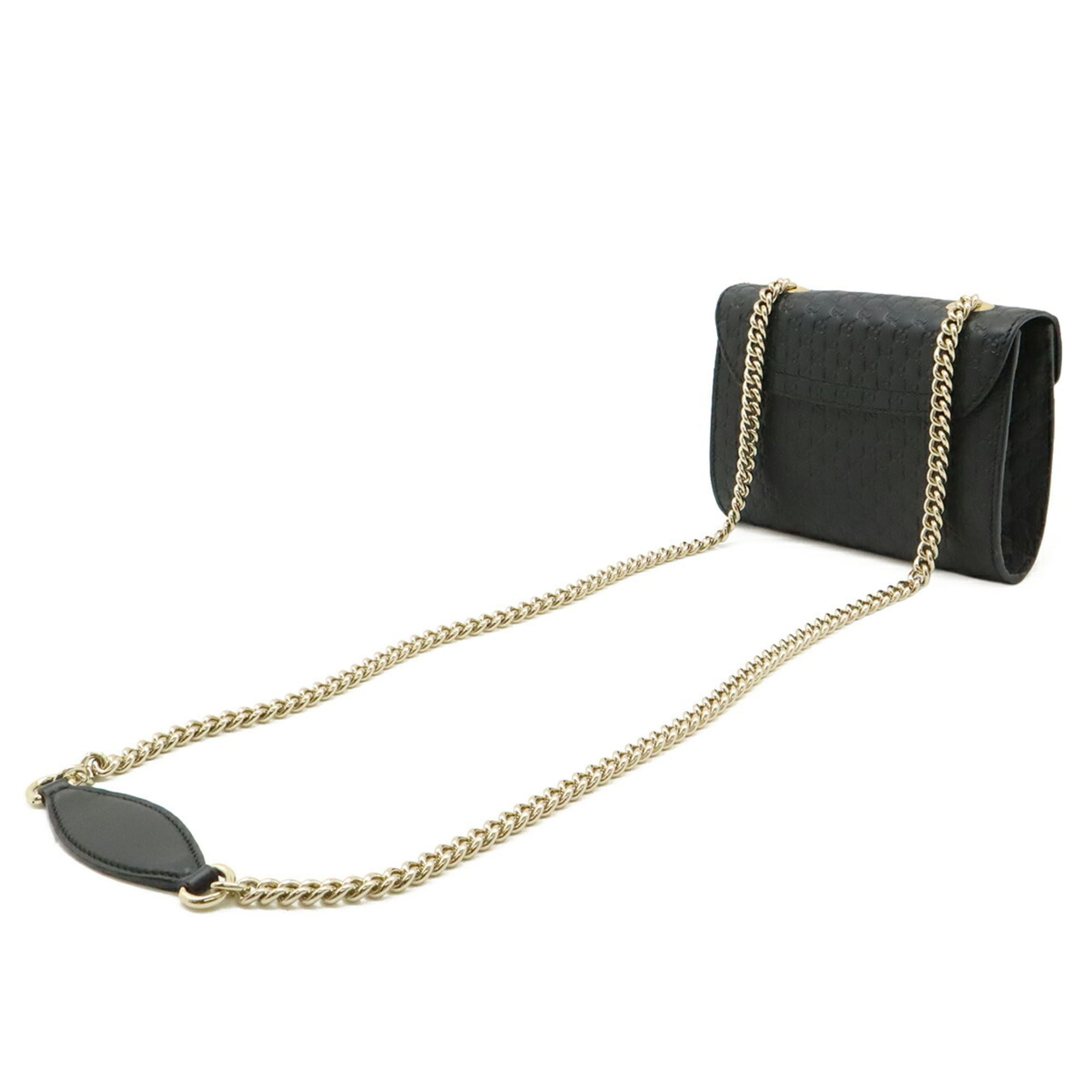 Gucci Black Leather Pochette Shoulder Bag (Pre-Owned)