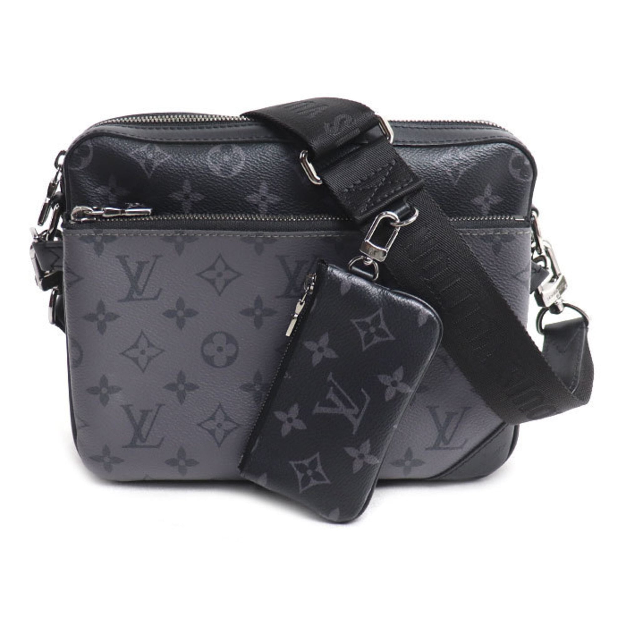 Louis Vuitton Gray Monogram Eclipse Pouch Shoulder Bag (Pre-Owned)