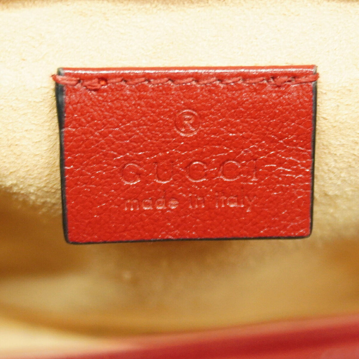 Gucci Black Red Color Leather Handbag (Pre-Owned)