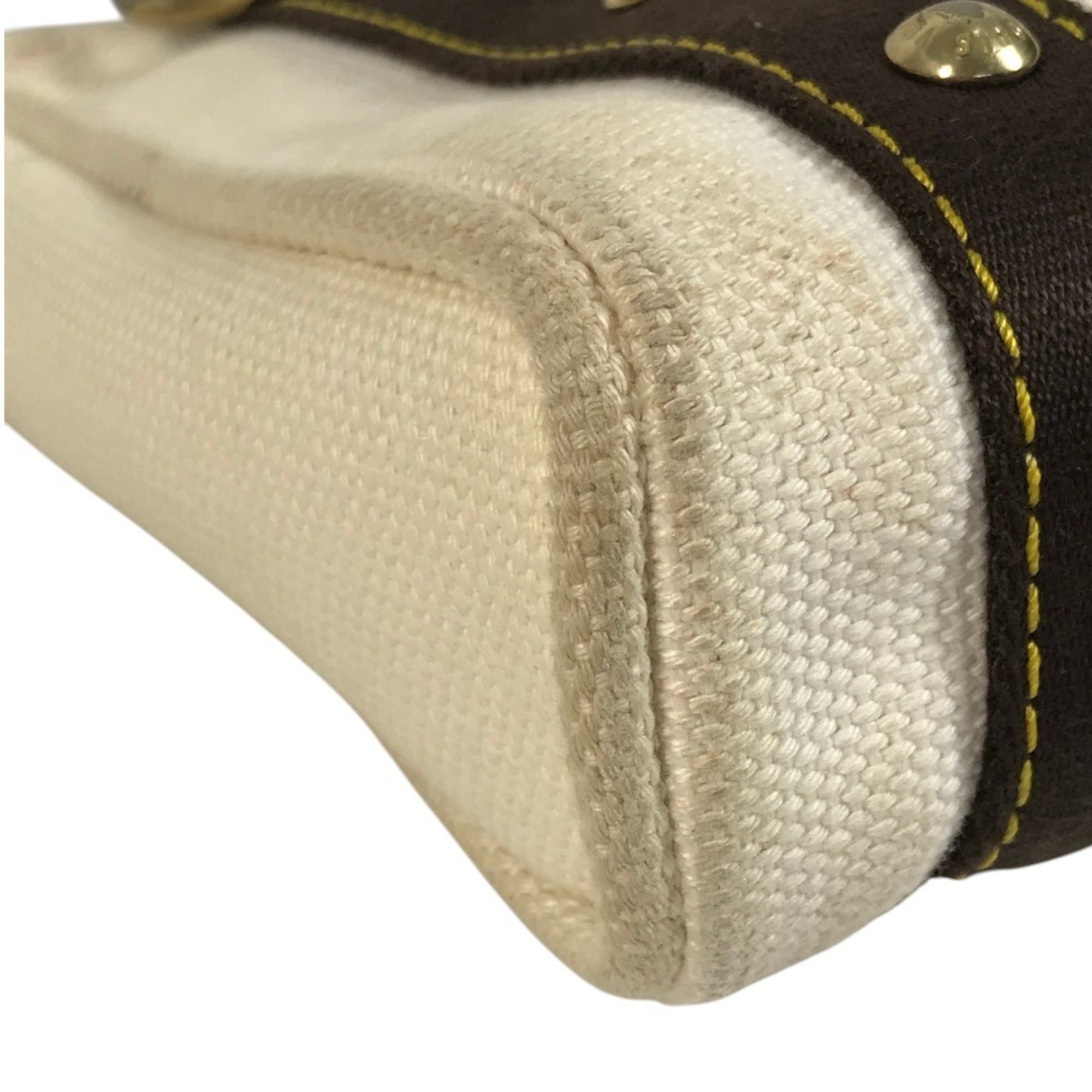 Louis Vuitton Antigua Brown White Canvas Handbag Tote Bag (Pre-Owned)