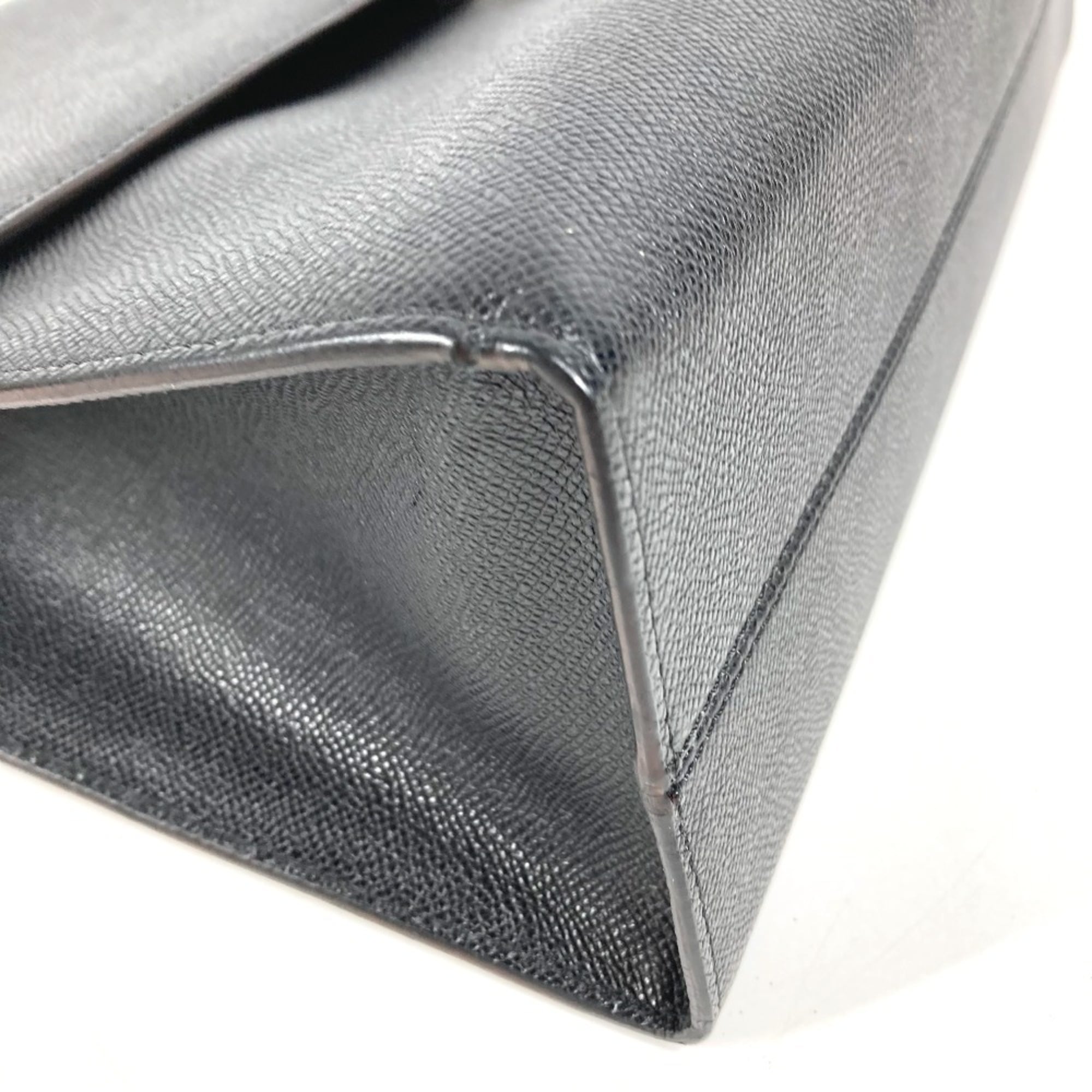 Bally Black Leather Briefcase Handbag (Pre-Owned)