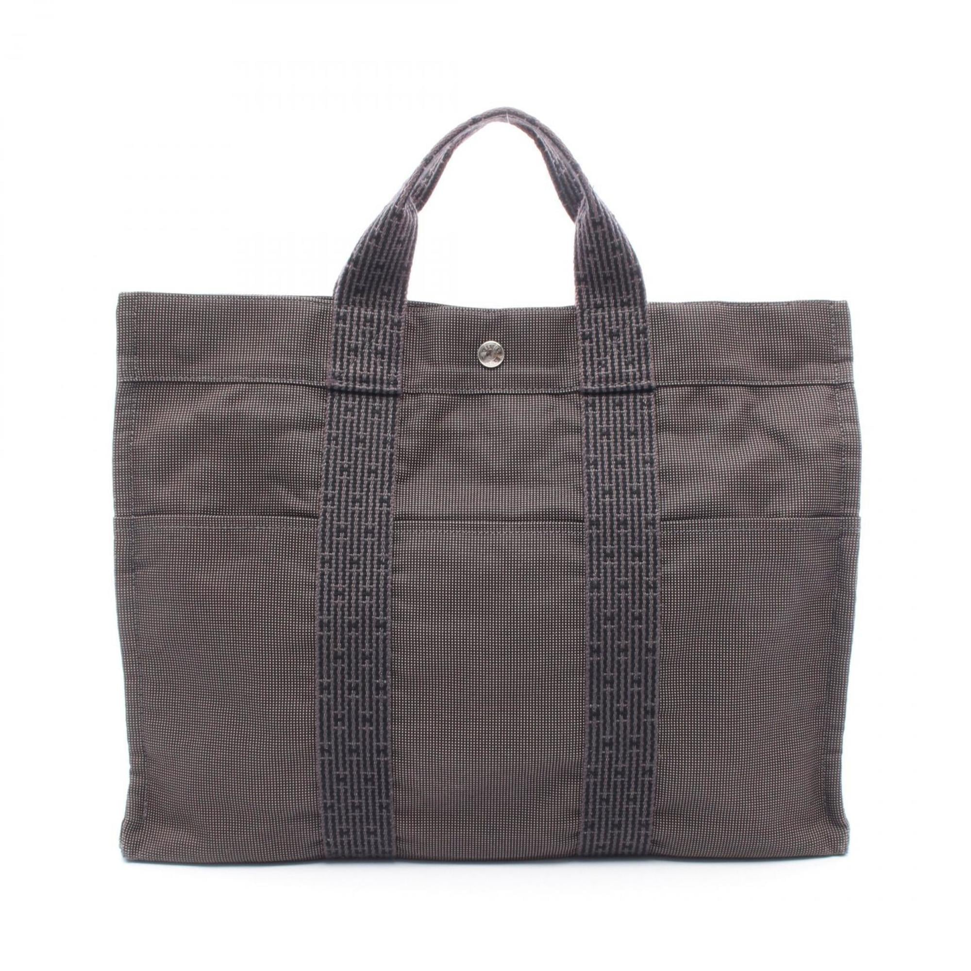 Hermes Gray Nylon Canvas Canvas Tote Bag (Pre-Owned)