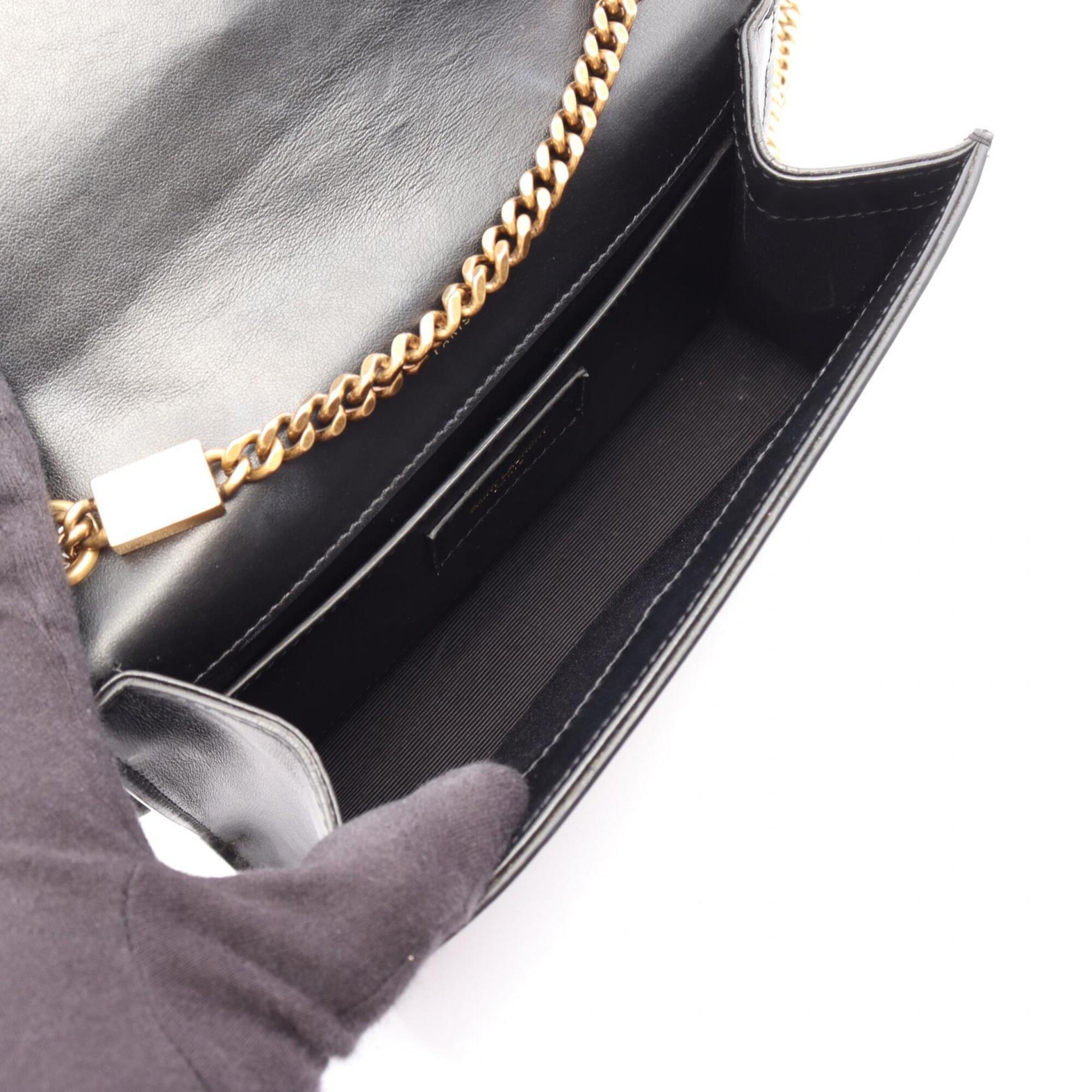 Yves Saint Laurent Black Leather Handbag Shoulder Bag (Pre-Owned)