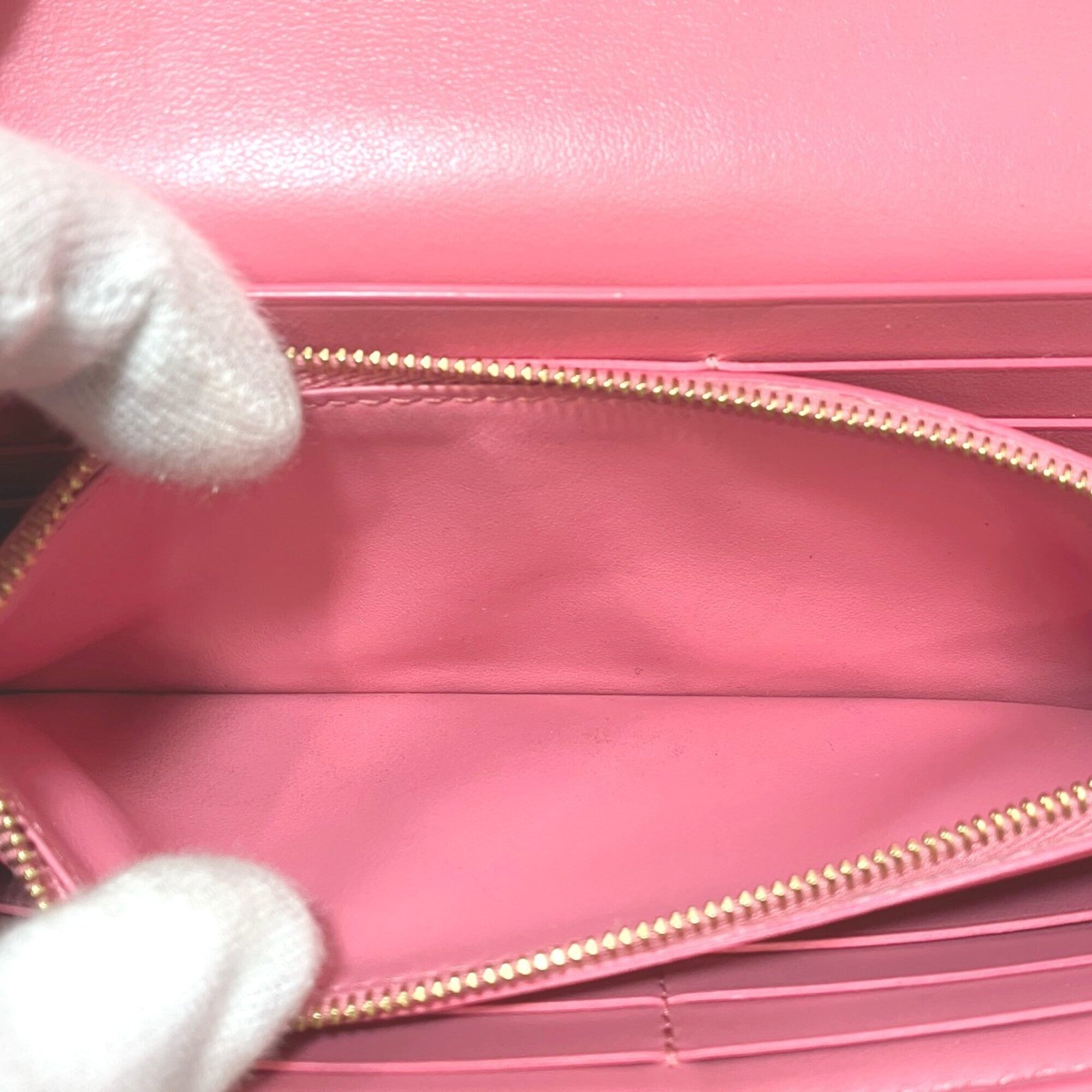 Bottega Veneta Pink Leather Long Wallet (Bi-Fold) (Pre-Owned)