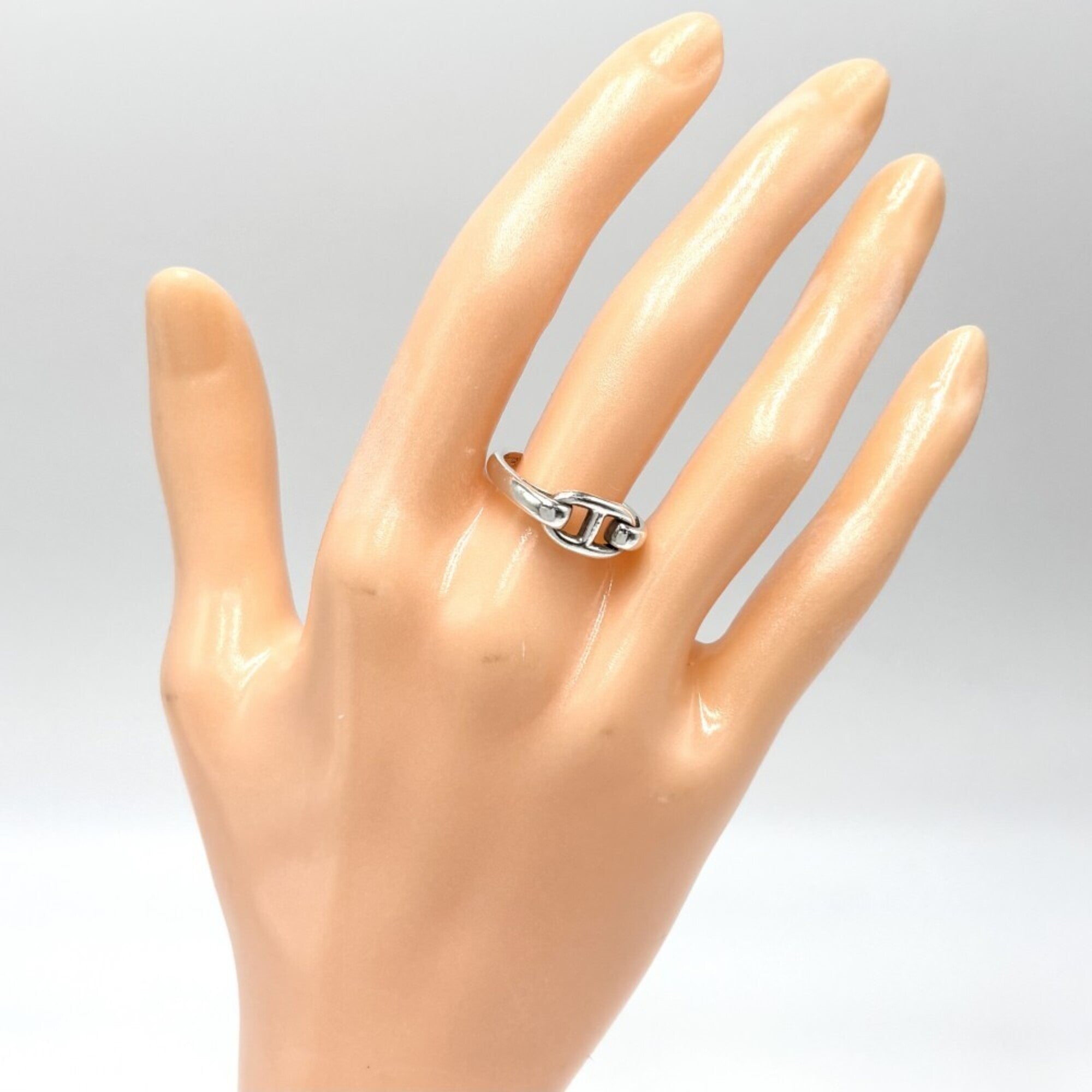 Hermes Silver 925 Band Ring (Pre-Owned)