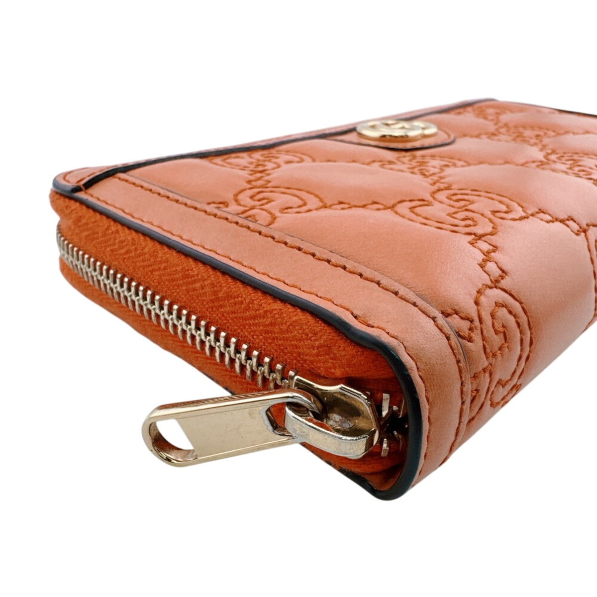 Gucci Orange Leather Long Wallet (Bi-Fold) (Pre-Owned)