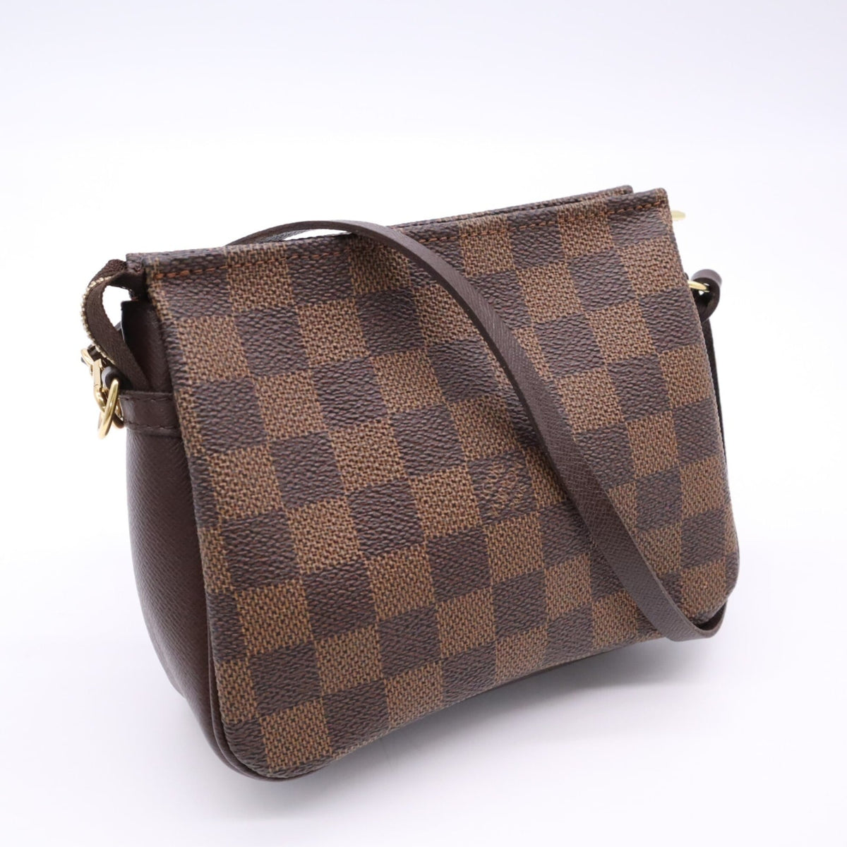 Louis Vuitton Beige Brown Coated Canvas Leather Handbag (Pre-Owned)