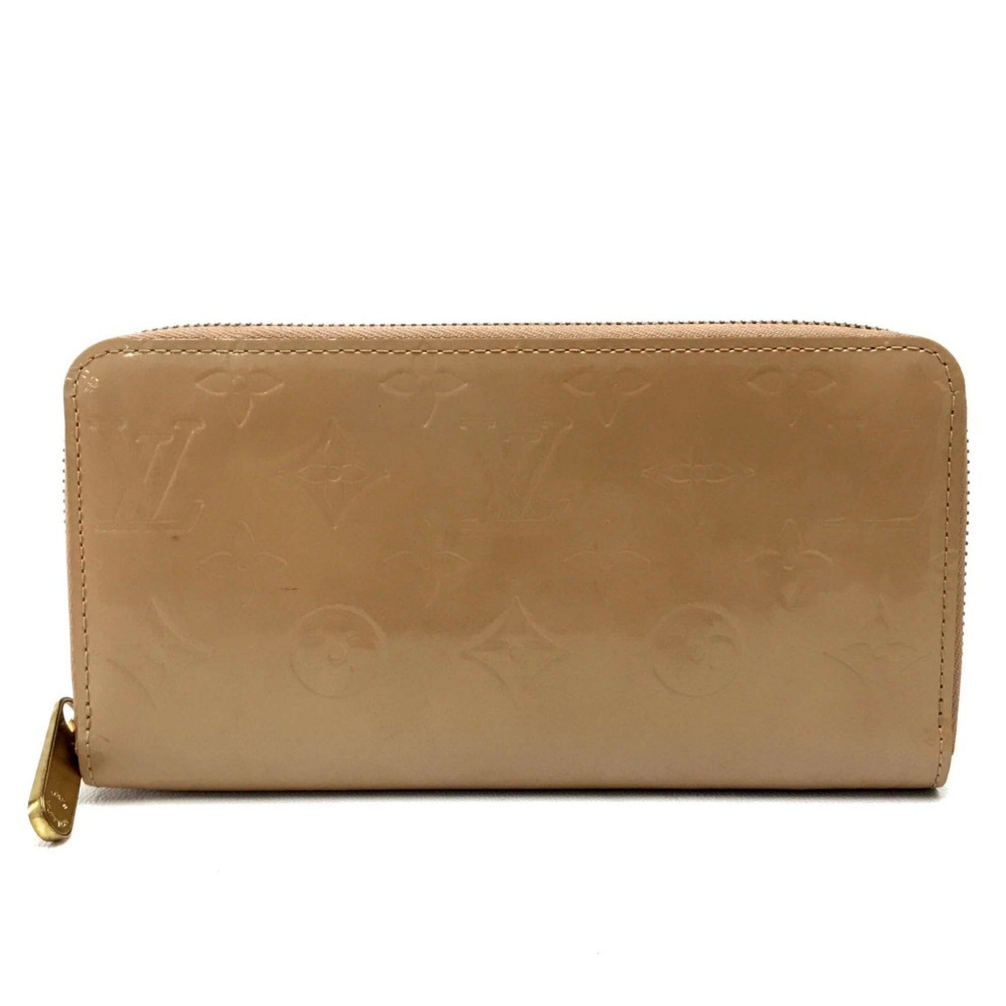 Louis Vuitton Beige Leather Long Wallet (Bi-Fold) (Pre-Owned)