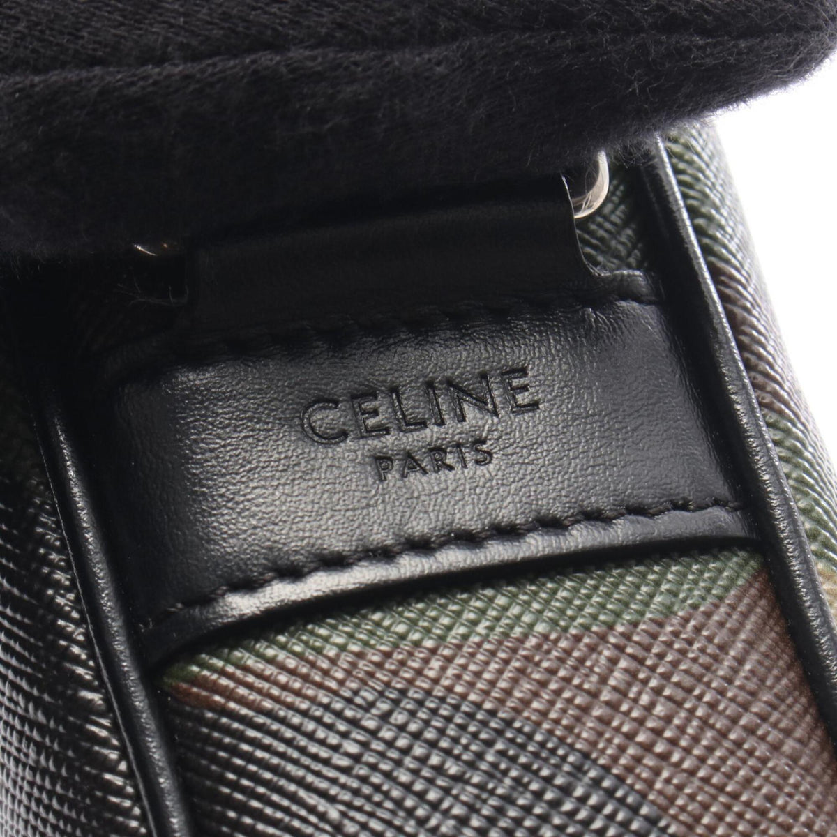Celine Black Khaki Multi-Color Coated Canvas Leather Handbag Messenger Bag Shoulder Bag (Pre-Owned)