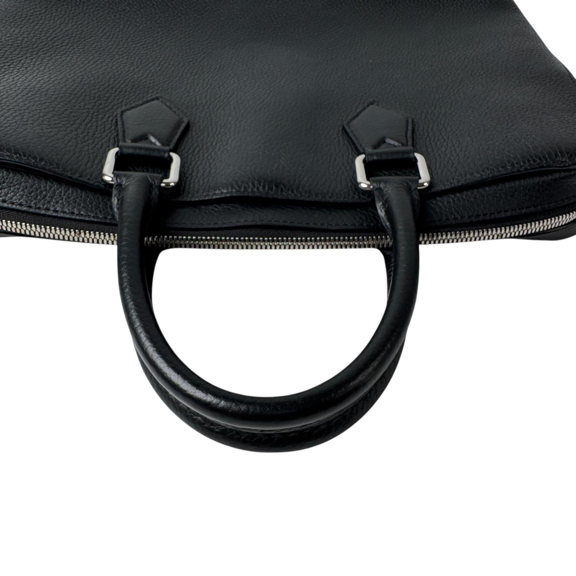 Louis Vuitton Black Leather Briefcase Shoulder Bag (Pre-Owned)