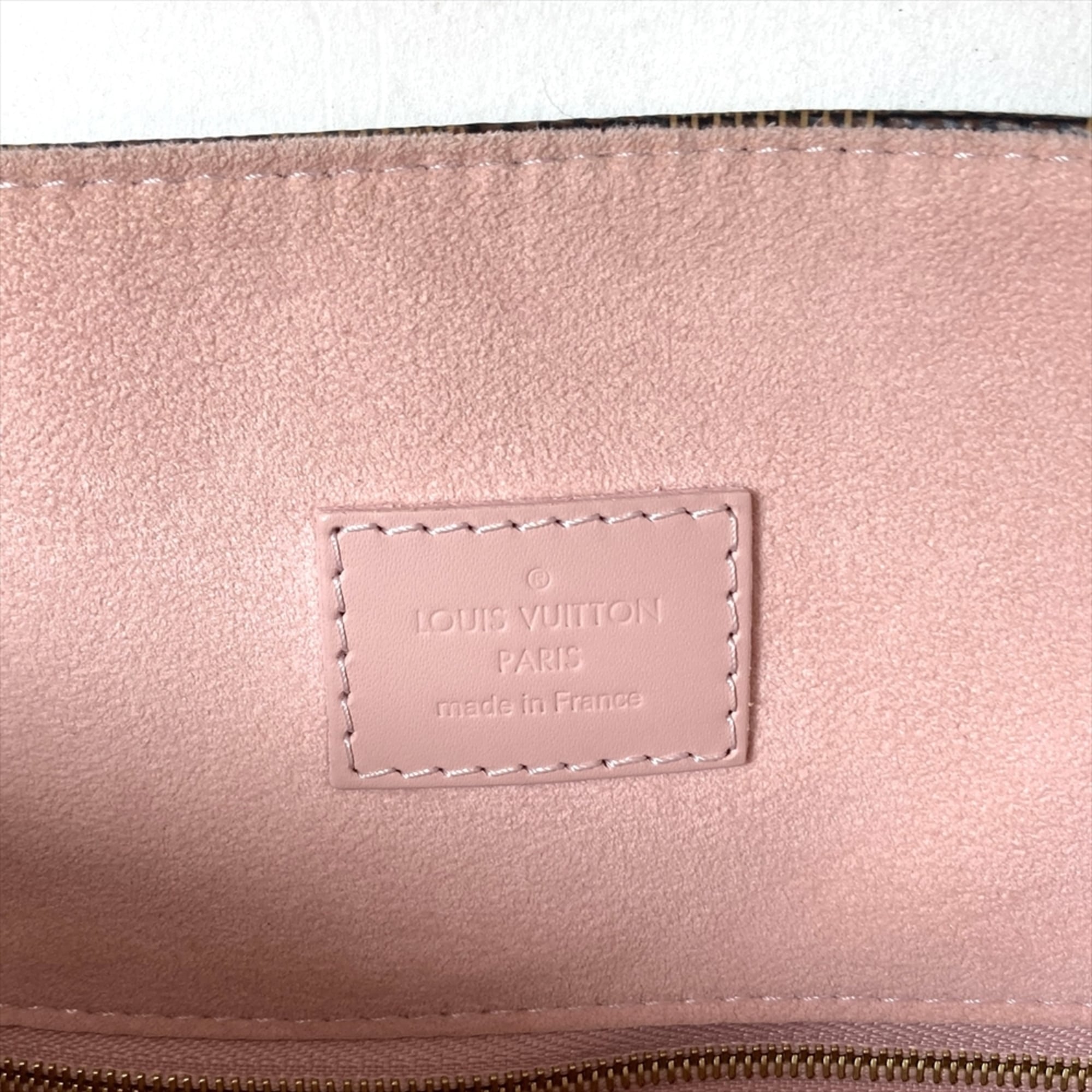 Louis Vuitton Brown Damier Canvas Ebene Pink Rose Ballerine Damier Canvas Shoulder Bag (Pre-Owned)