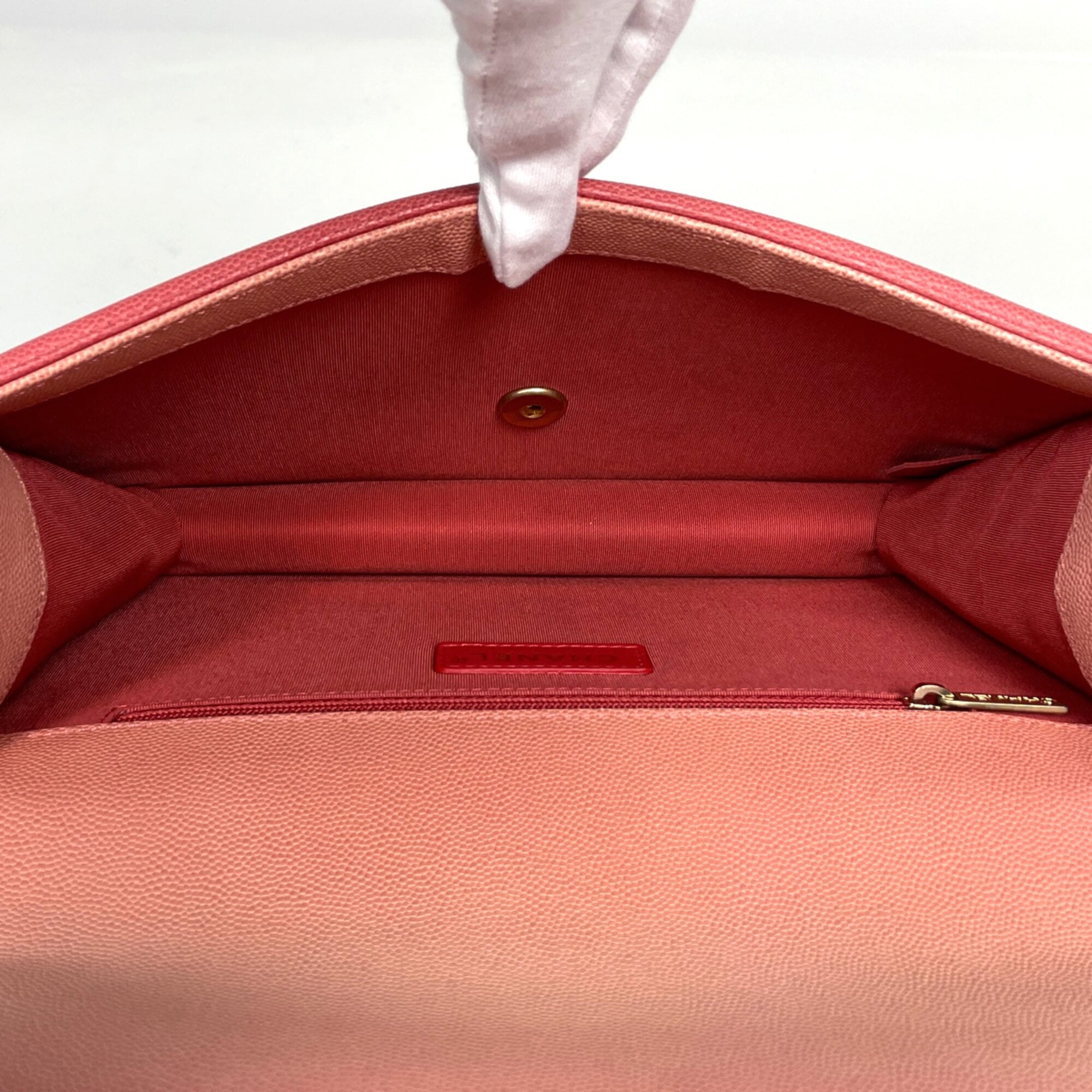 Chanel Matelasse Salmon Pink Grained Calfskin Handbag (Pre-Owned)