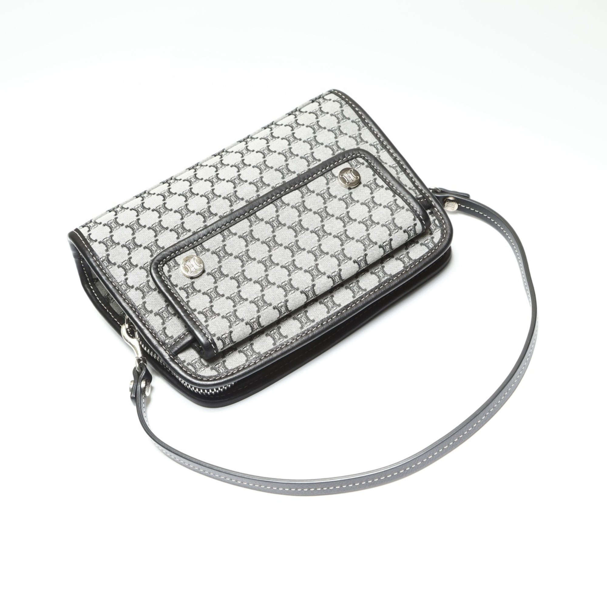 Celine Macadam Gray Canvas Handbag (Pre-Owned)