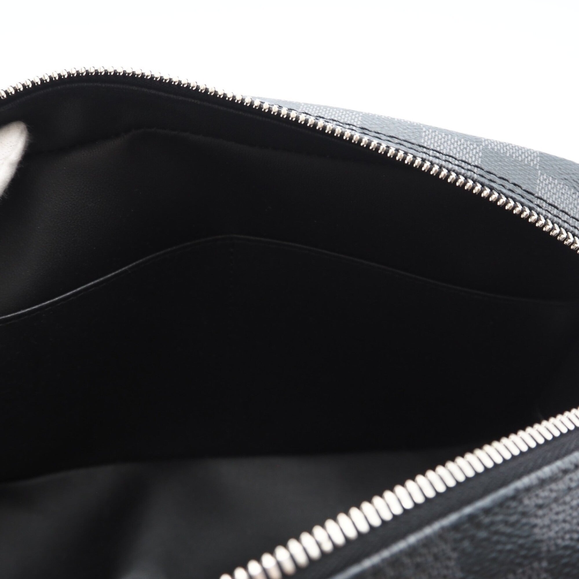 Louis Vuitton Black Gray Coated Canvas Leather Clutch Bag (Pre-Owned)