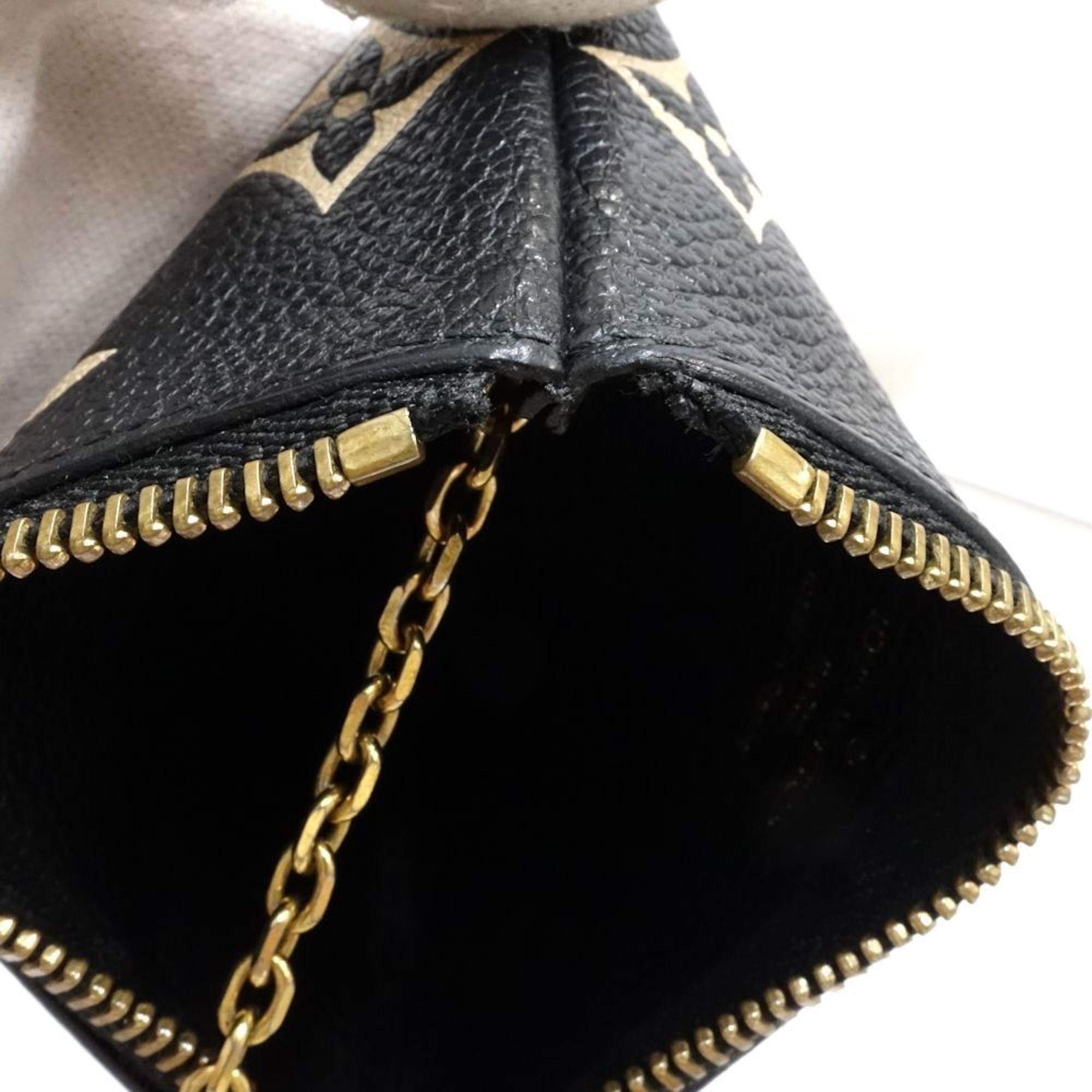 Louis Vuitton Monogram Empreinte Beige Black Leather Coin Purse/Coin Case (Pre-Owned)