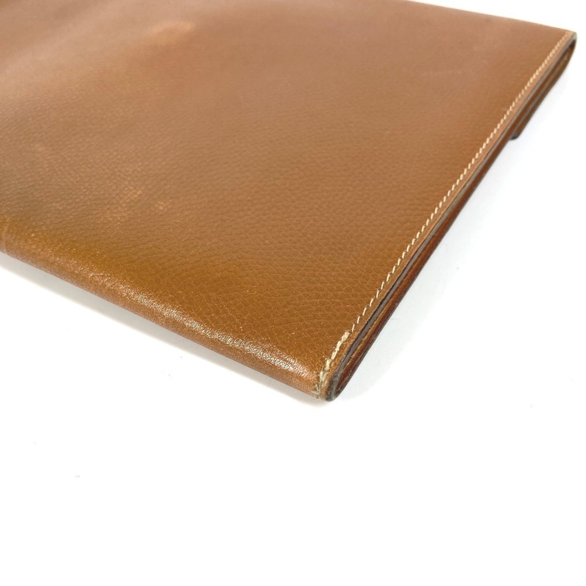 Hermes Brown Leather Clutch Bag Pochette Pouch (Pre-Owned)