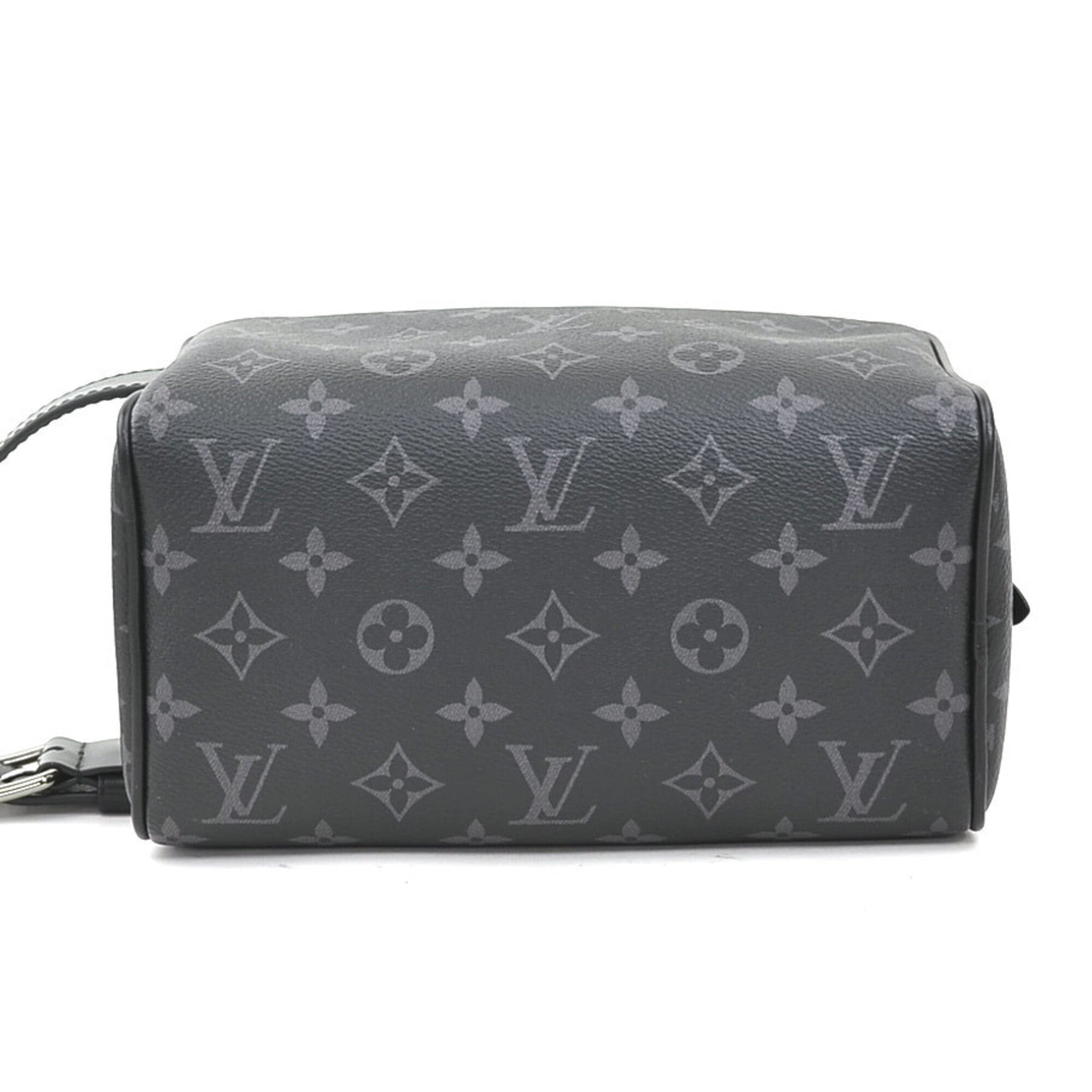 Louis Vuitton Black Gray Pvc Clutch Bag (Pre-Owned)