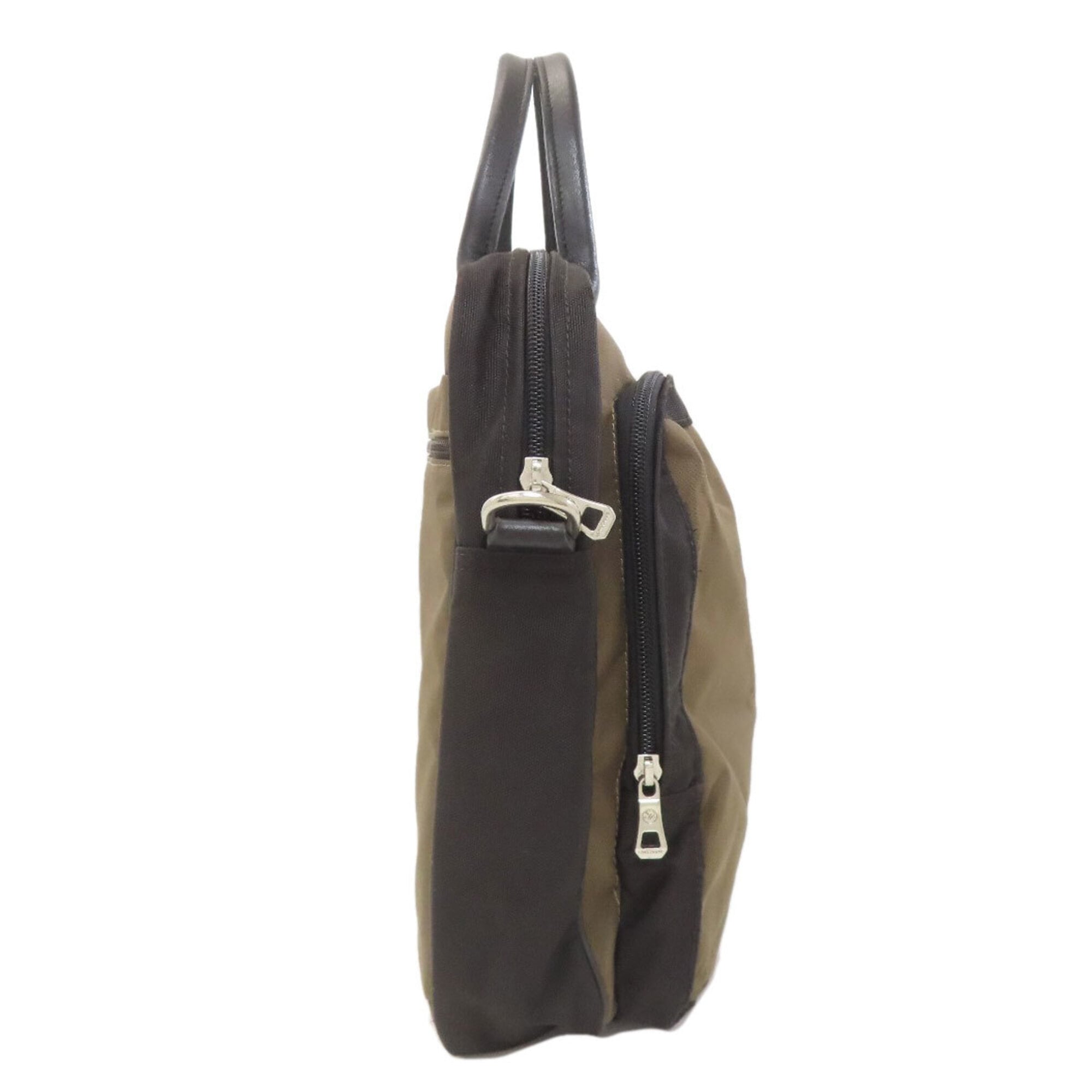Longchamp Black Khaki Nylon Briefcase (Pre-Owned)