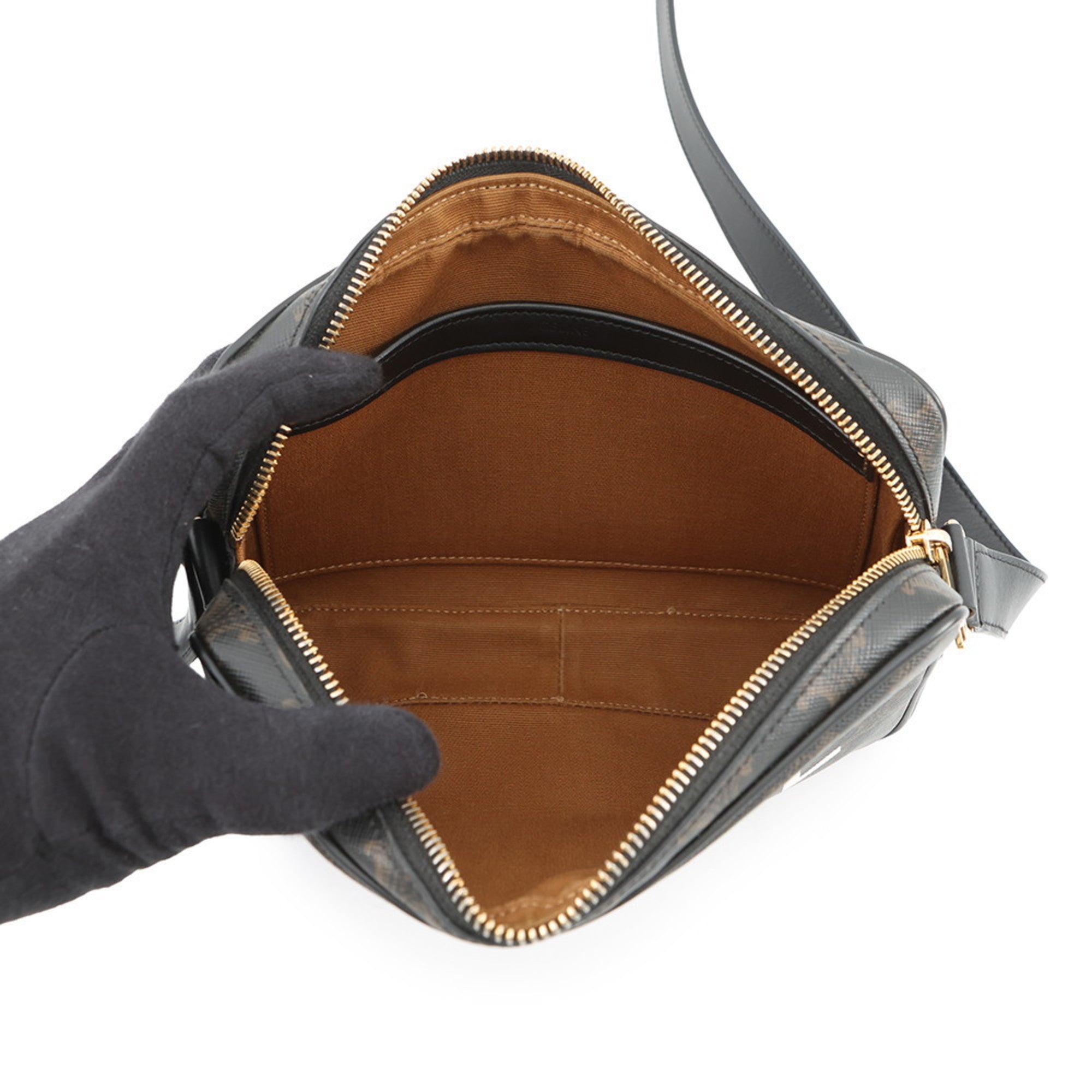 Celine Black Brown Pvc Leather Messenger Bag Shoulder Bag (Pre-Owned)