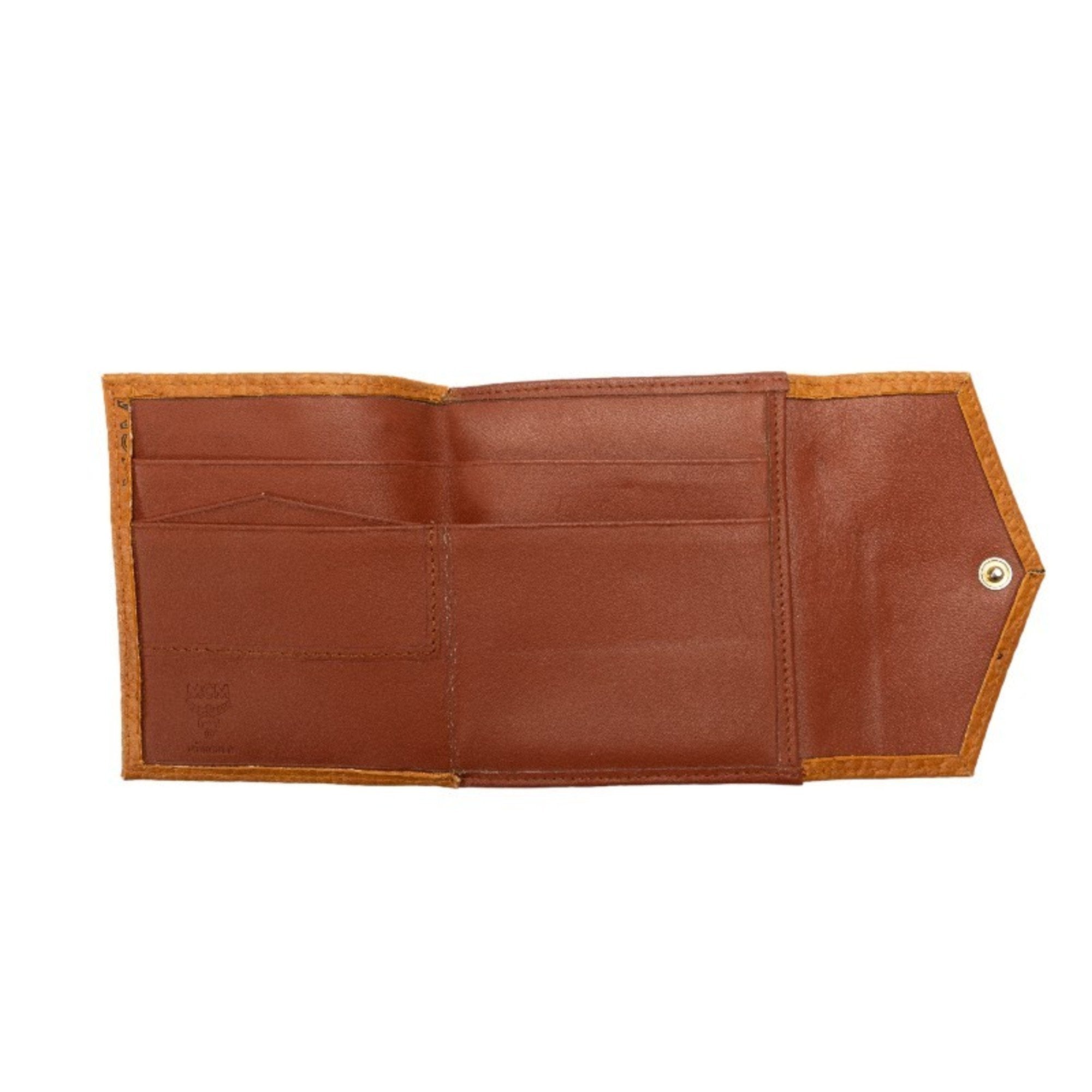 Mcm Brown Pvc Leather Wallet (Tri-Fold) (Pre-Owned)