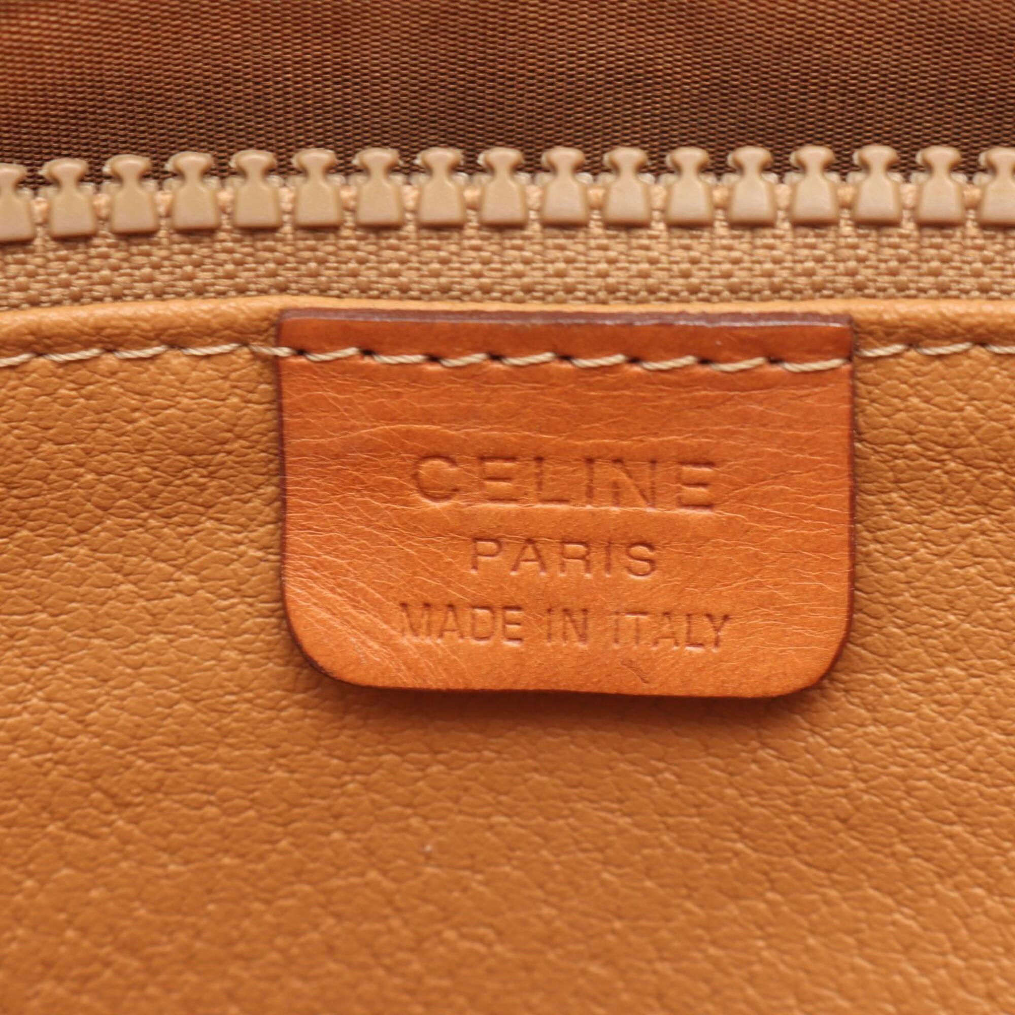 Celine Beige Brown Coated Canvas Leather Handbag Tote Bag (Pre-Owned)