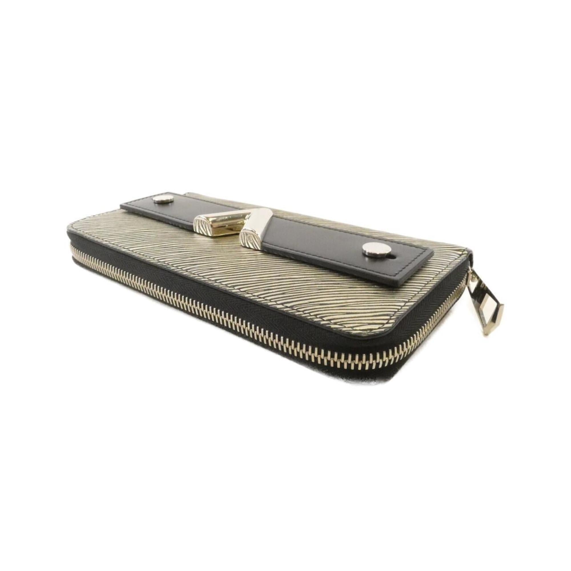 Louis Vuitton Silver Leather Long Wallet (Bi-Fold) (Pre-Owned)