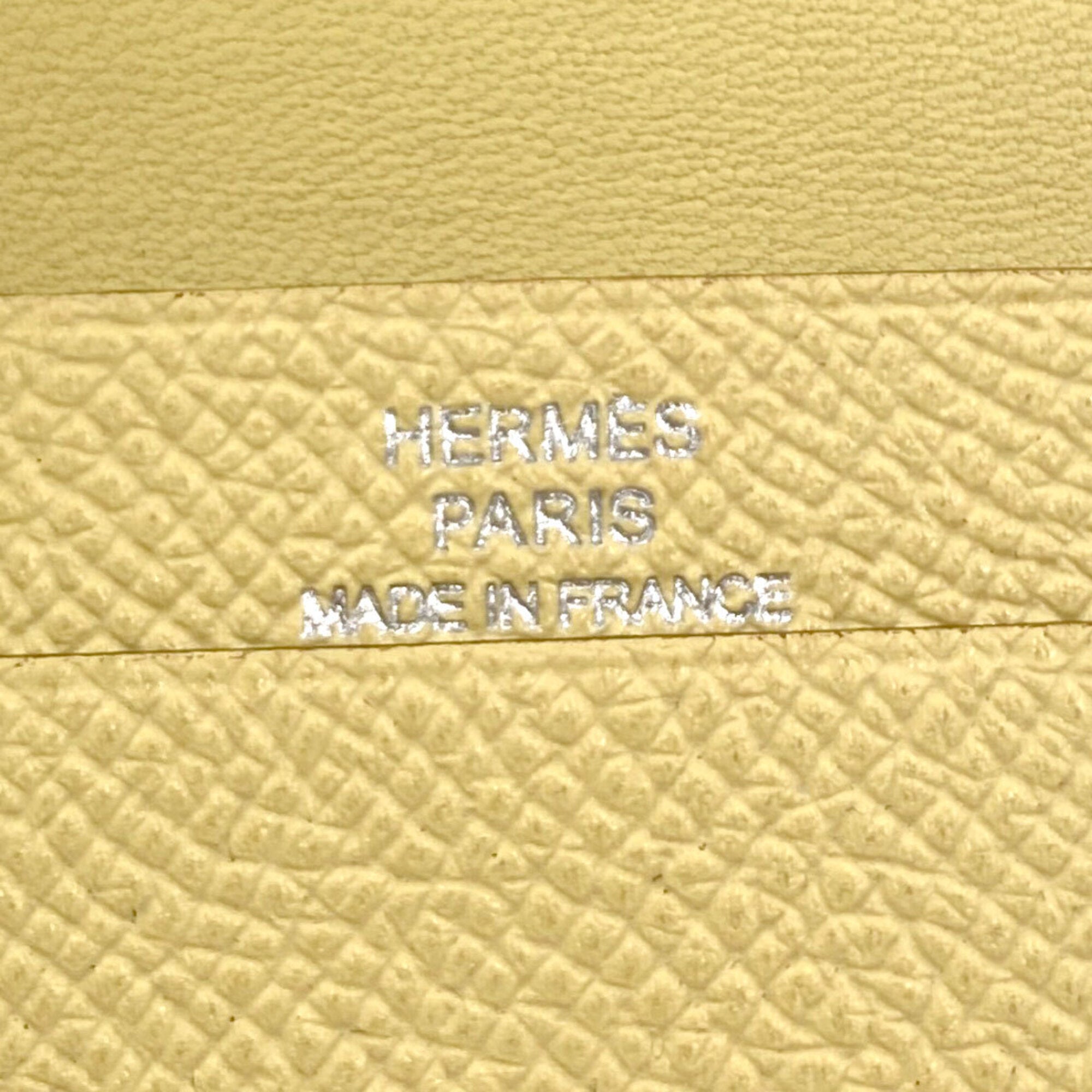 Hermes Yellow Epsom Leather Coin Purse/Coin Case (Pre-Owned)