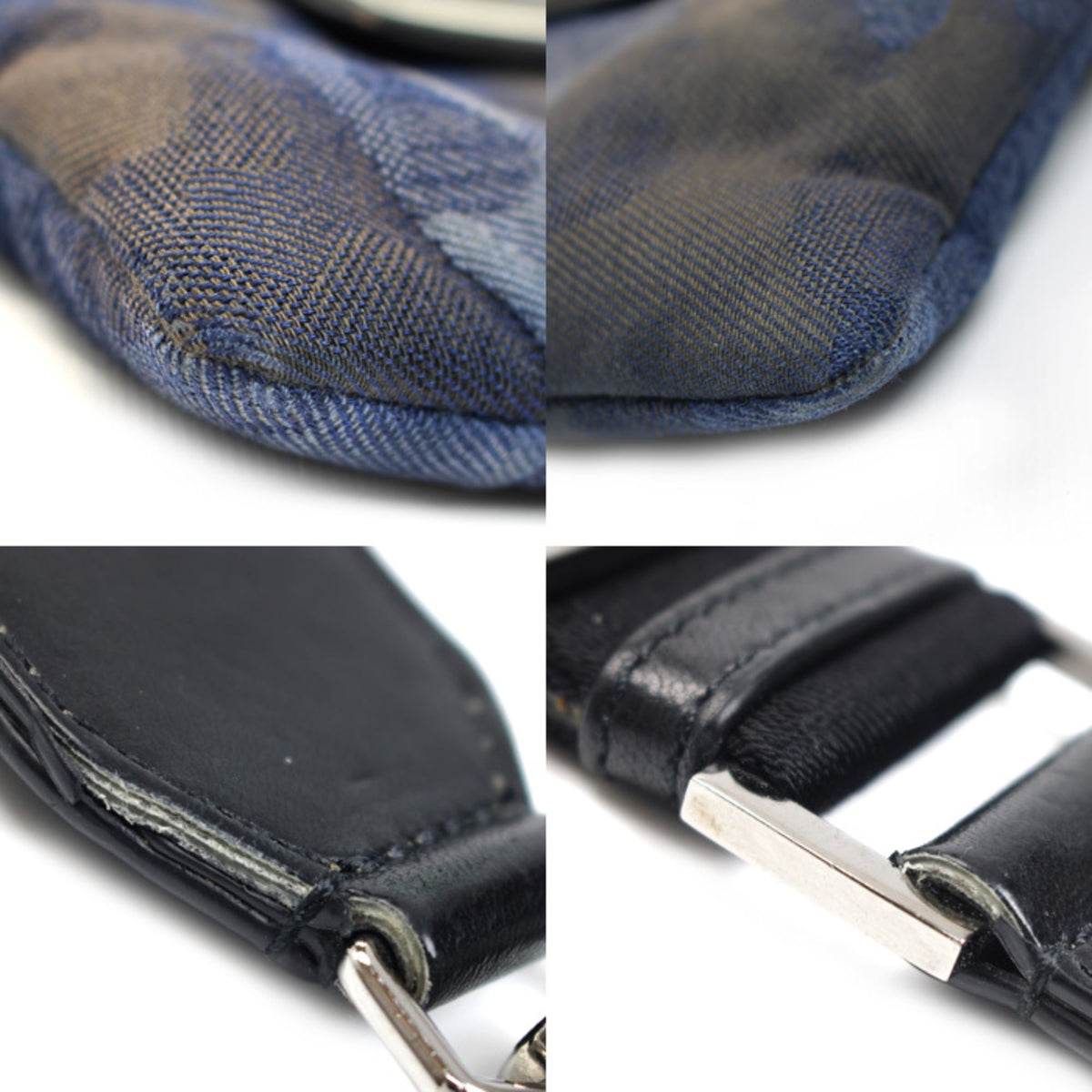 Jimmy Choo Navy Denim Leather Shoulder Bag (Pre-Owned)