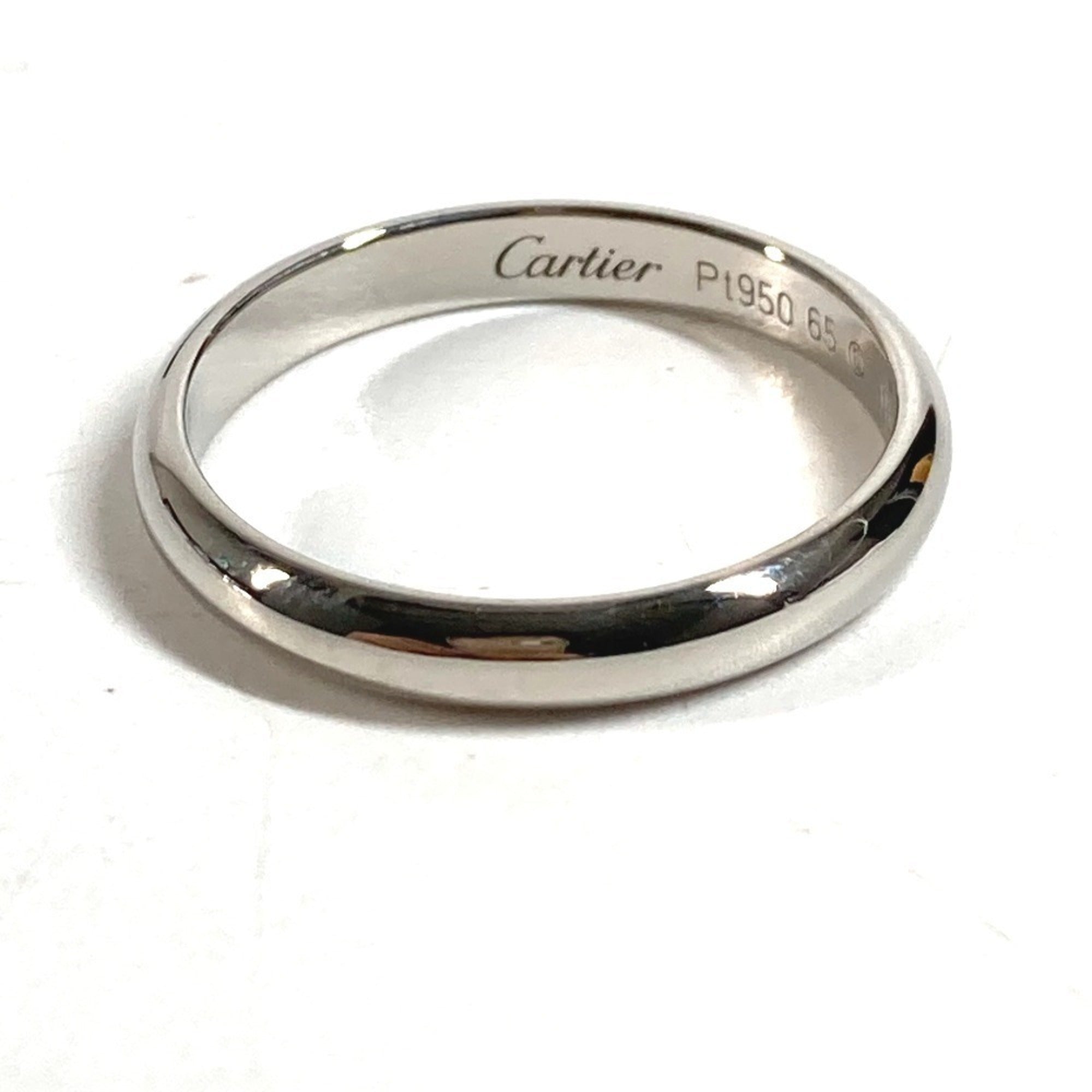Cartier Silver Platinum 950 Band Ring (Pre-Owned)