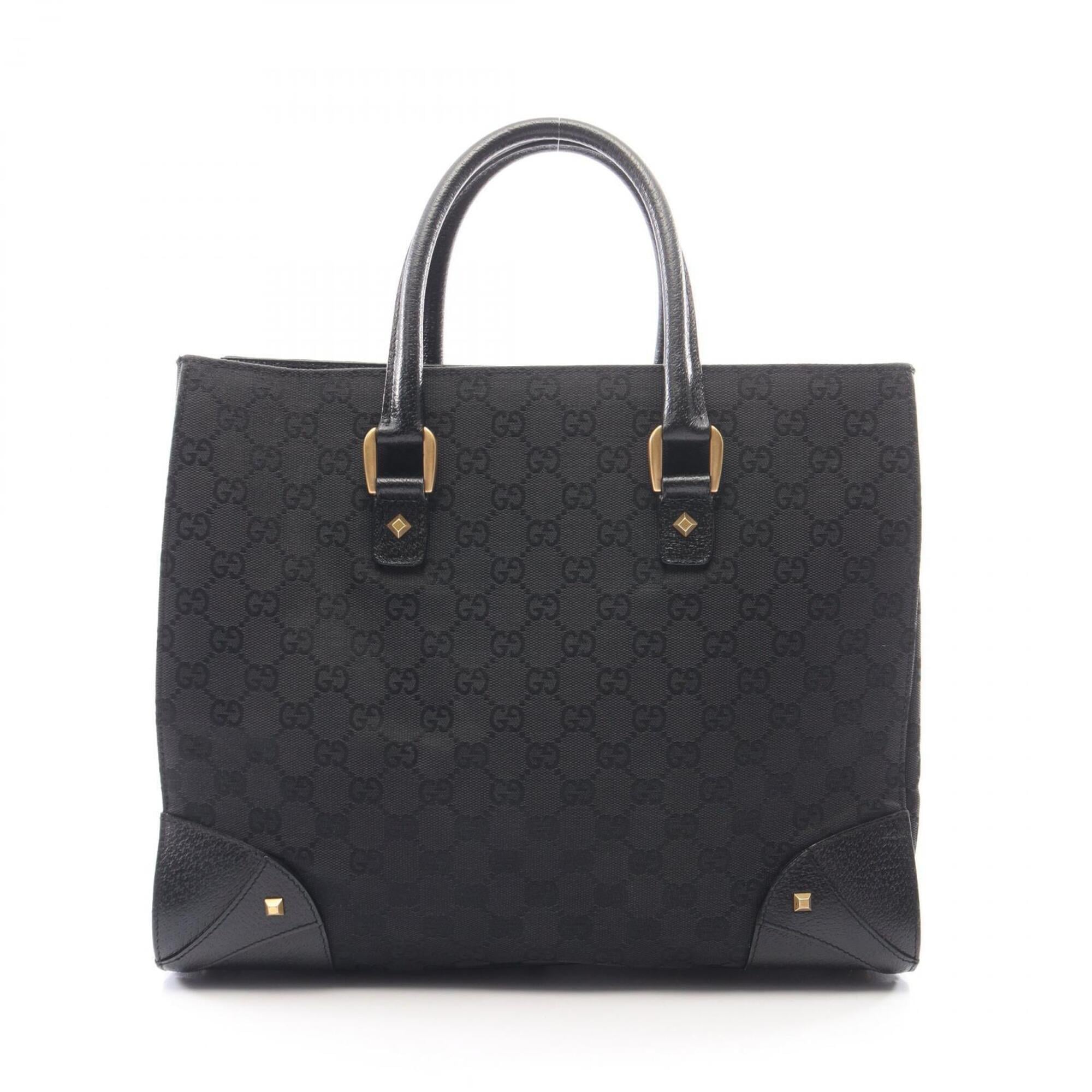 Gucci Black Canvas Leather Handbag (Pre-Owned)