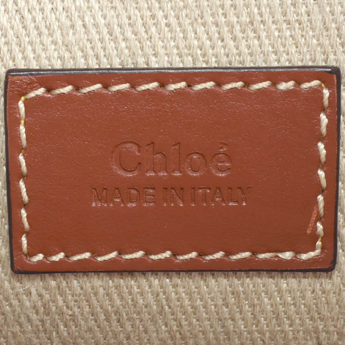 Chloé Brown White Cotton Shoulder Bag (Pre-Owned)