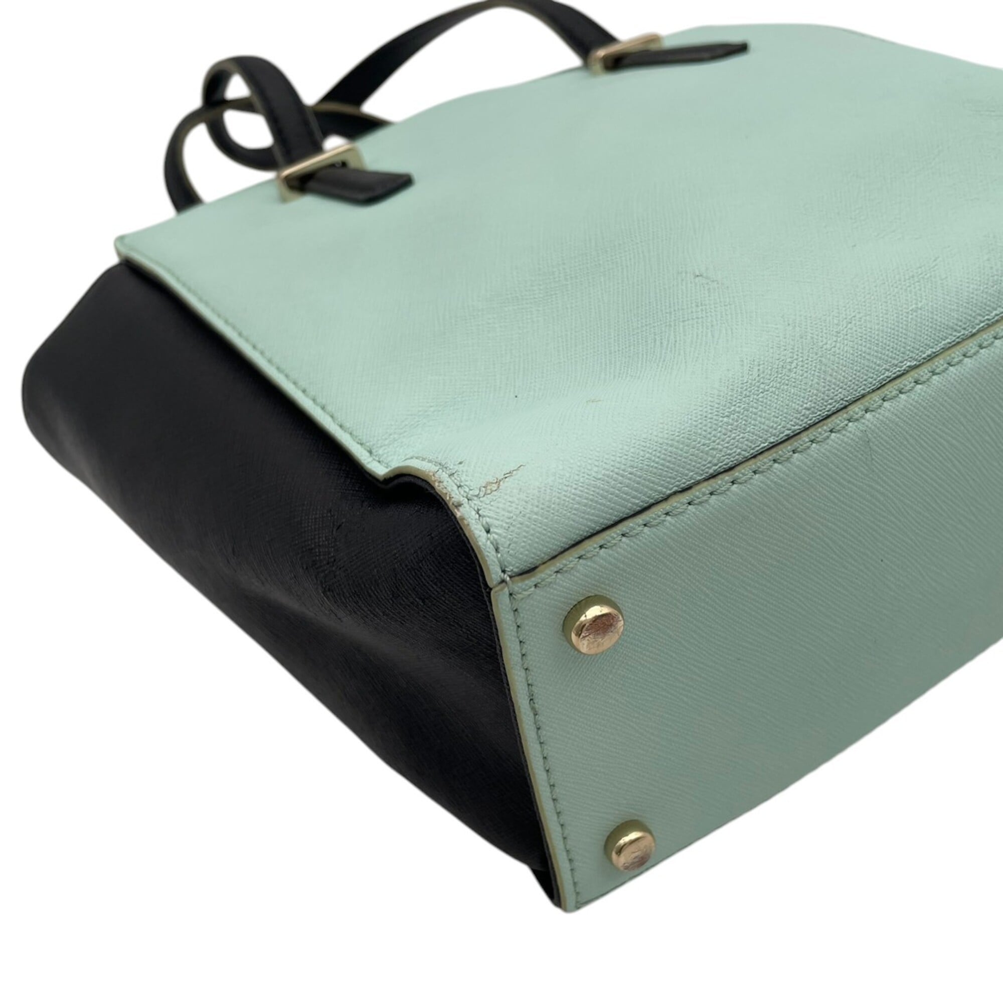 Kate Spade Black Green Leather Handbag Shoulder Bag (Pre-Owned)