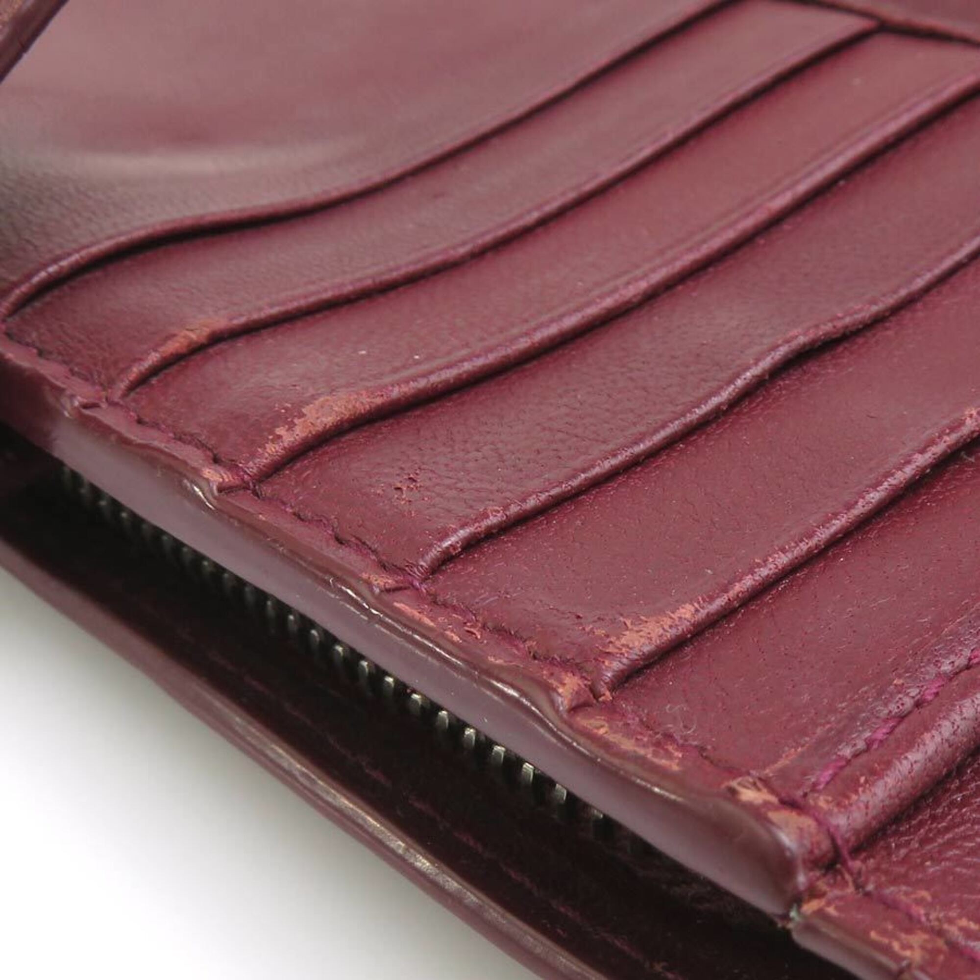 Bottega Veneta Burgundy Intrecciato Wallet (Bi-Fold) (Pre-Owned)