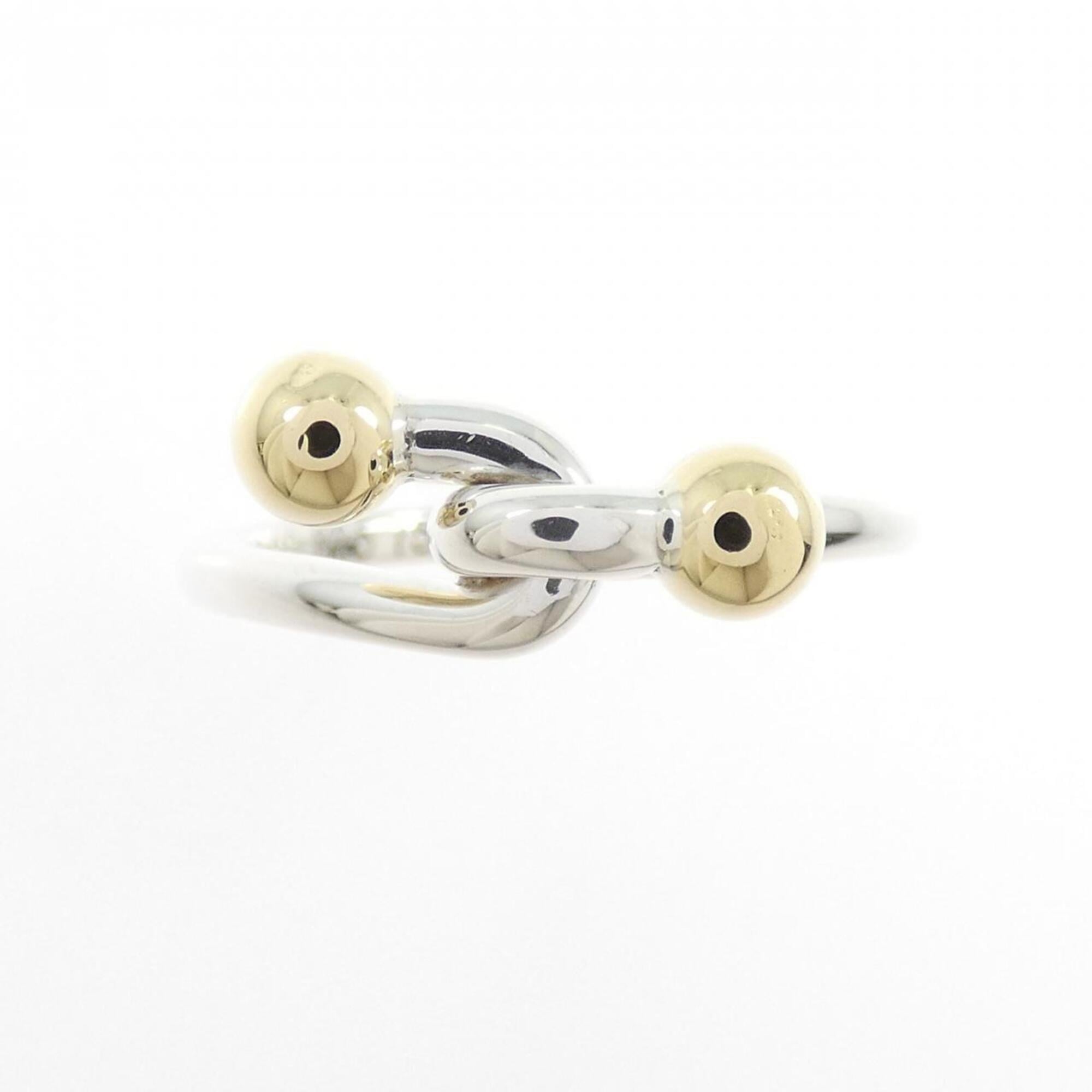 Tiffany Silver Yellow Gold Yellow Gold (18K) Silver 925 Band Ring (Pre-Owned)