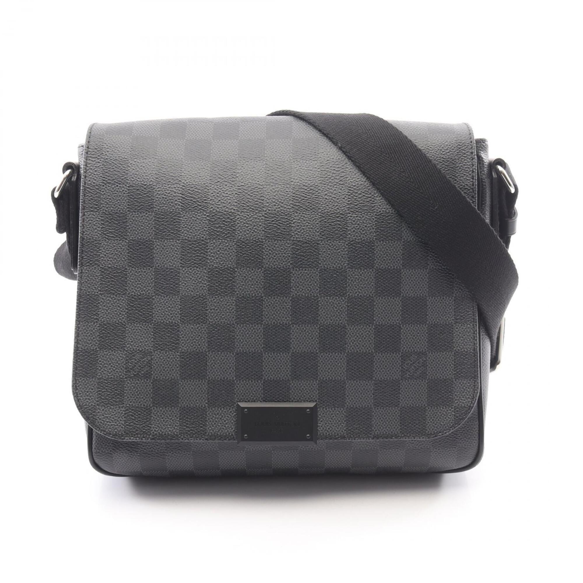 Louis Vuitton Black Damier Graphite Leather Handbag Shoulder Bag (Pre-Owned)